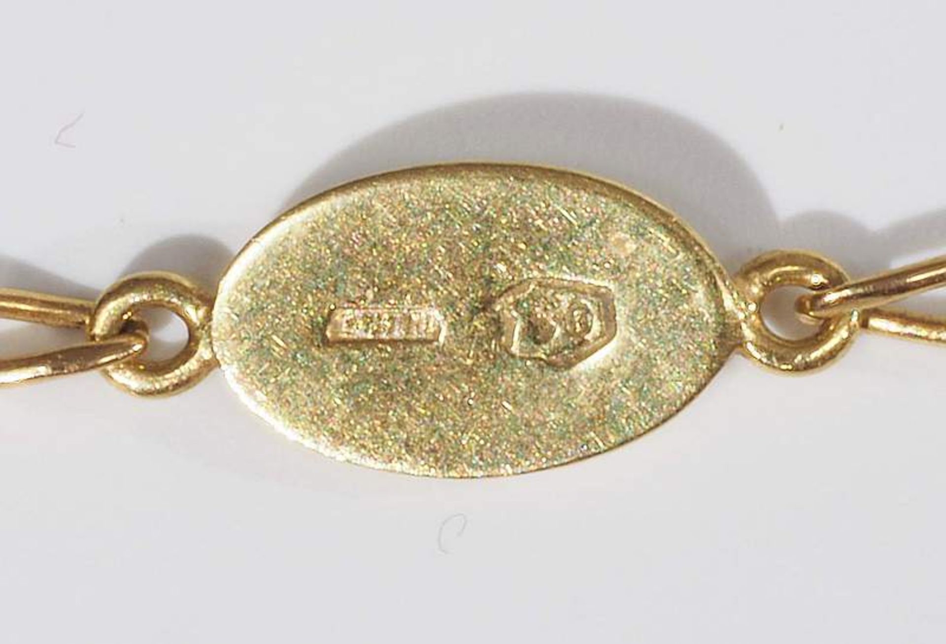 Modernes Collier mittig mit Türkis. Modernes Collier mittig mit Türkis. 750er Gelbgold. Länge ca. - Bild 6 aus 6