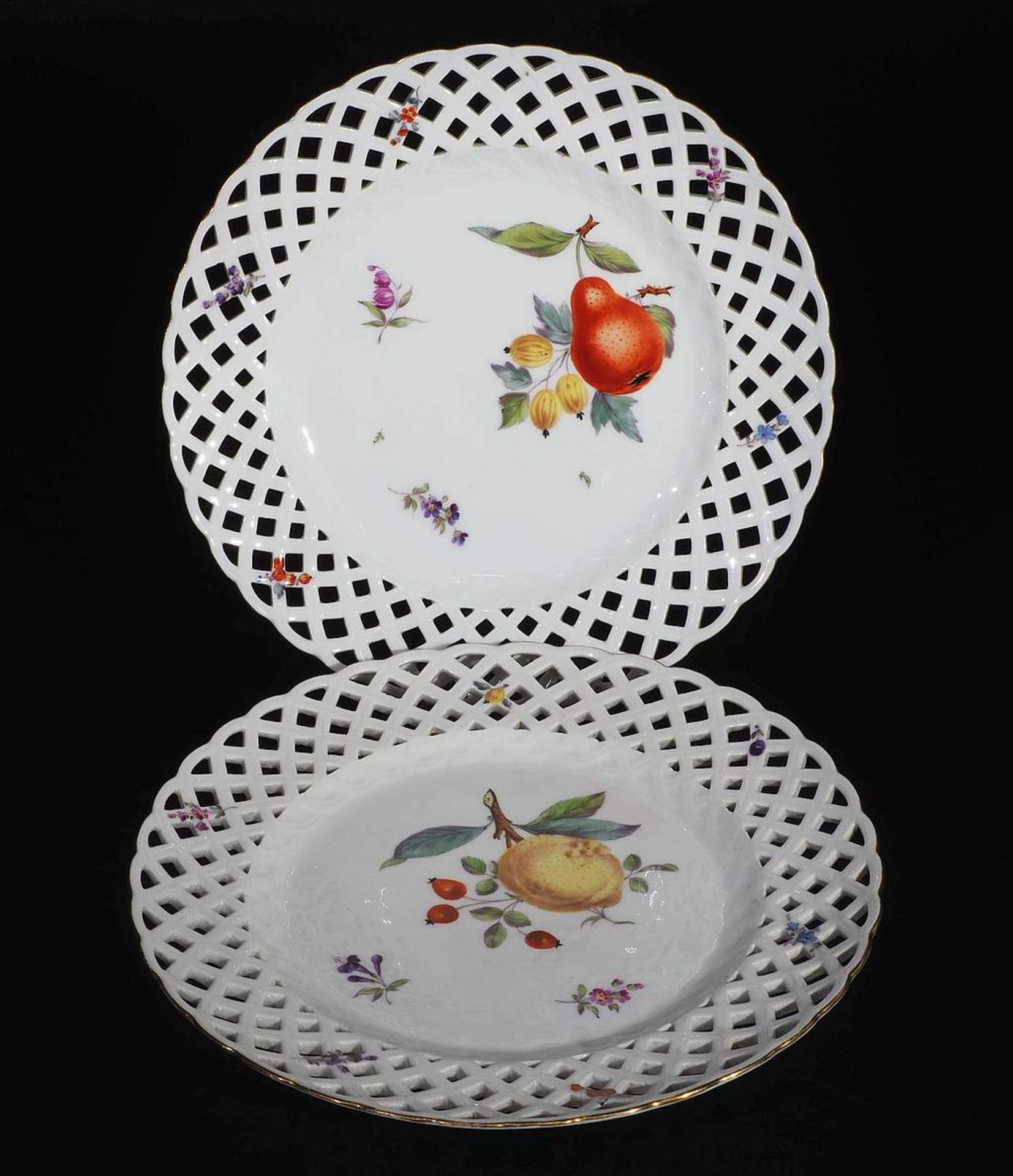 Obstteller, 6er Satz. MEISSEN Marke 1774 - 1817. Obstteller, 6er Satz. MEISSEN 1. Wahl, Marke - Bild 3 aus 6