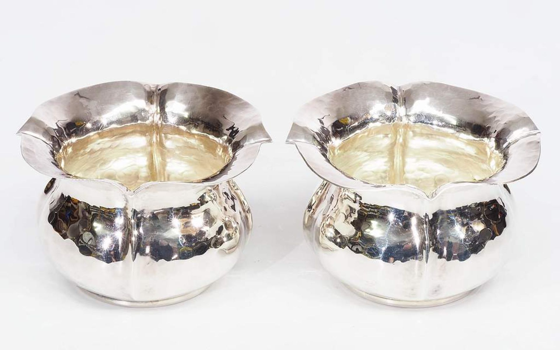Paar Schalen, 800er Silber. Paar Schalen. 800er Silber. Runde Form, godronierte Wandung, weitPaar - Bild 2 aus 5