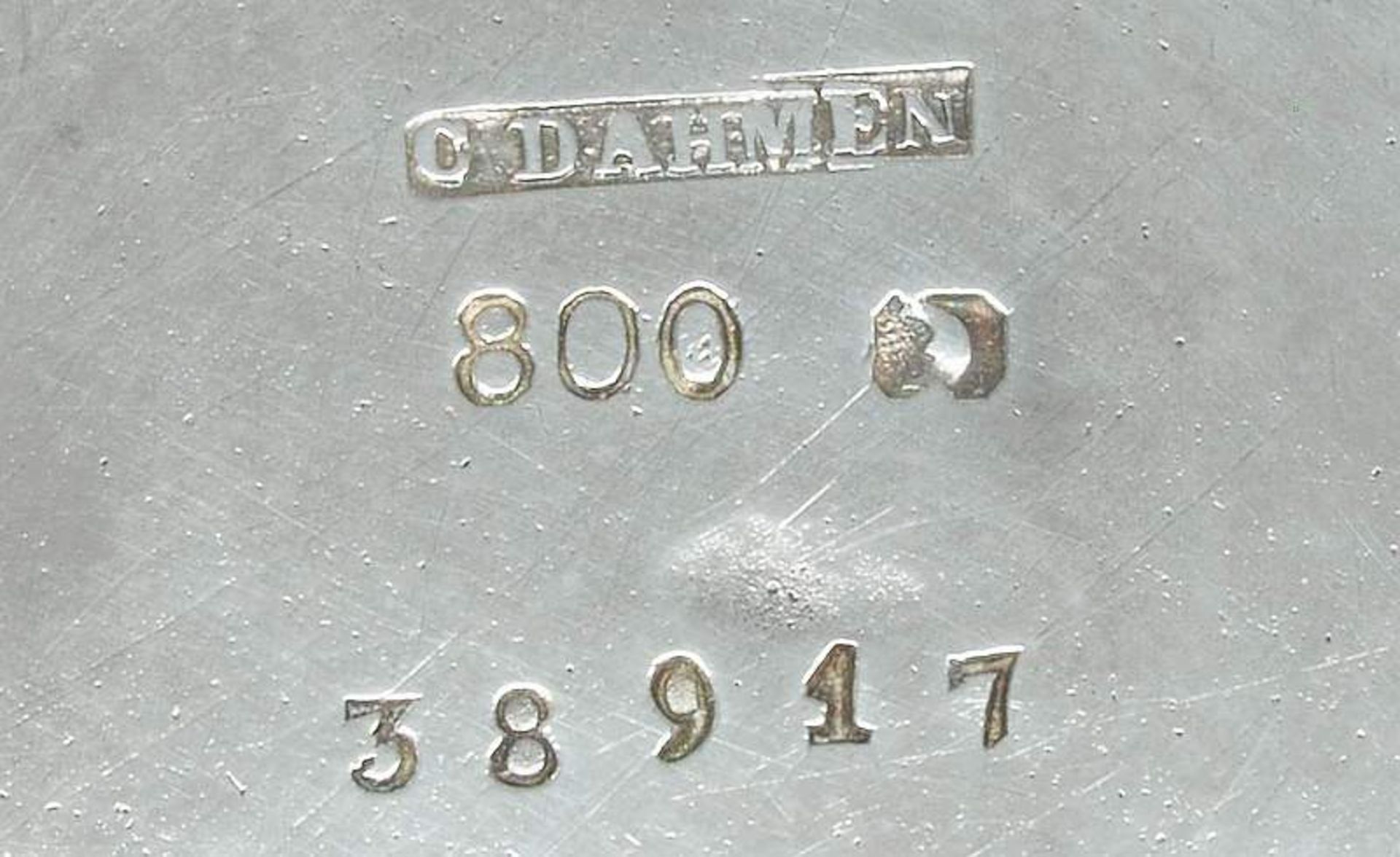 Gefußte Schale. 800er Silber.Gefußte Schale. 800er Silber, Händlerstempel C. Dahmen. Über - Image 6 of 6