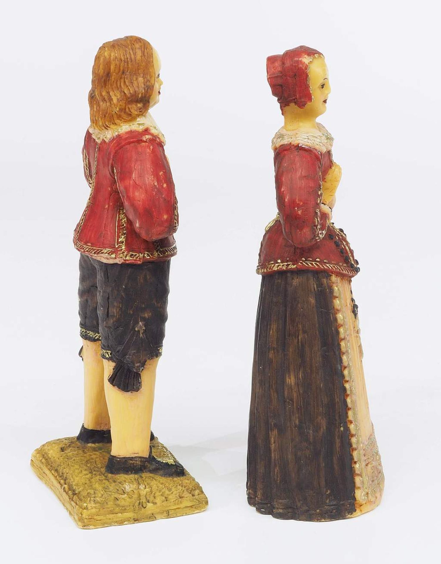 Paar Wachsfiguren in Tracht.Paar Wachsfiguren in Tracht. 20. Jahrhundert, im Stil des 18.Paar - Image 5 of 6