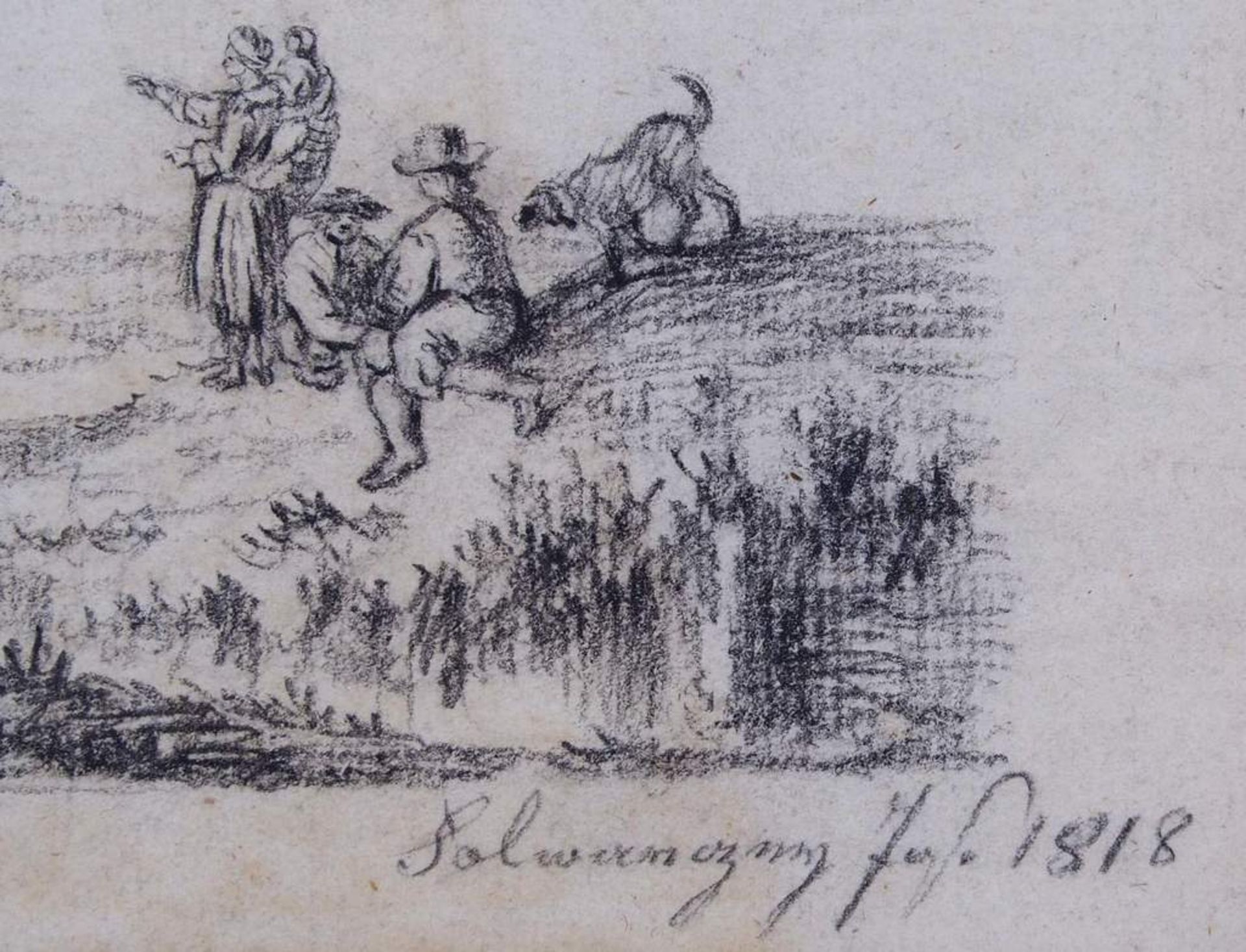 Paar Biedermeier-Handzeichnungen, datiert 1818.Paar Biedermeier-Handzeichnungen, datiert 1818. - Image 4 of 6