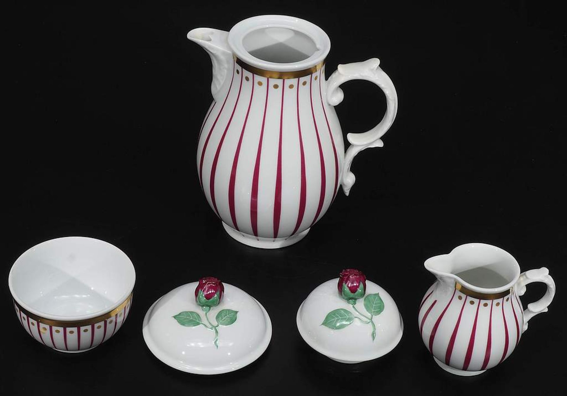 FÜRSTENBERG Kaffeeservice. Dekor "Ophelia". 2. Hälfte 20. Jahrhundert. Weißporzellan mit - Bild 4 aus 7