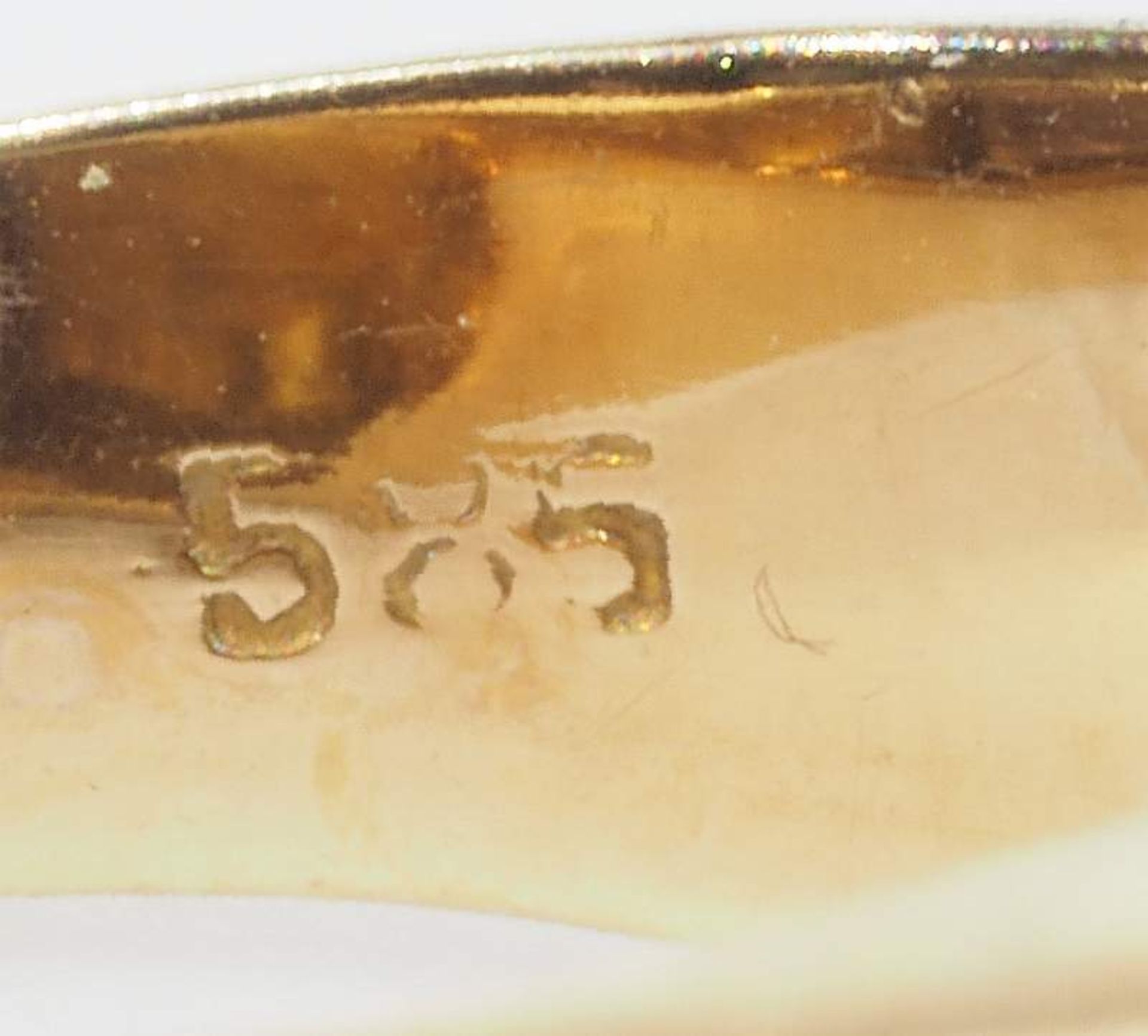 Ring mit Amethyst. 585er Gelbgold, Ringgröße 43, Gewicht ca. 4,3 Gramm - Bild 6 aus 6