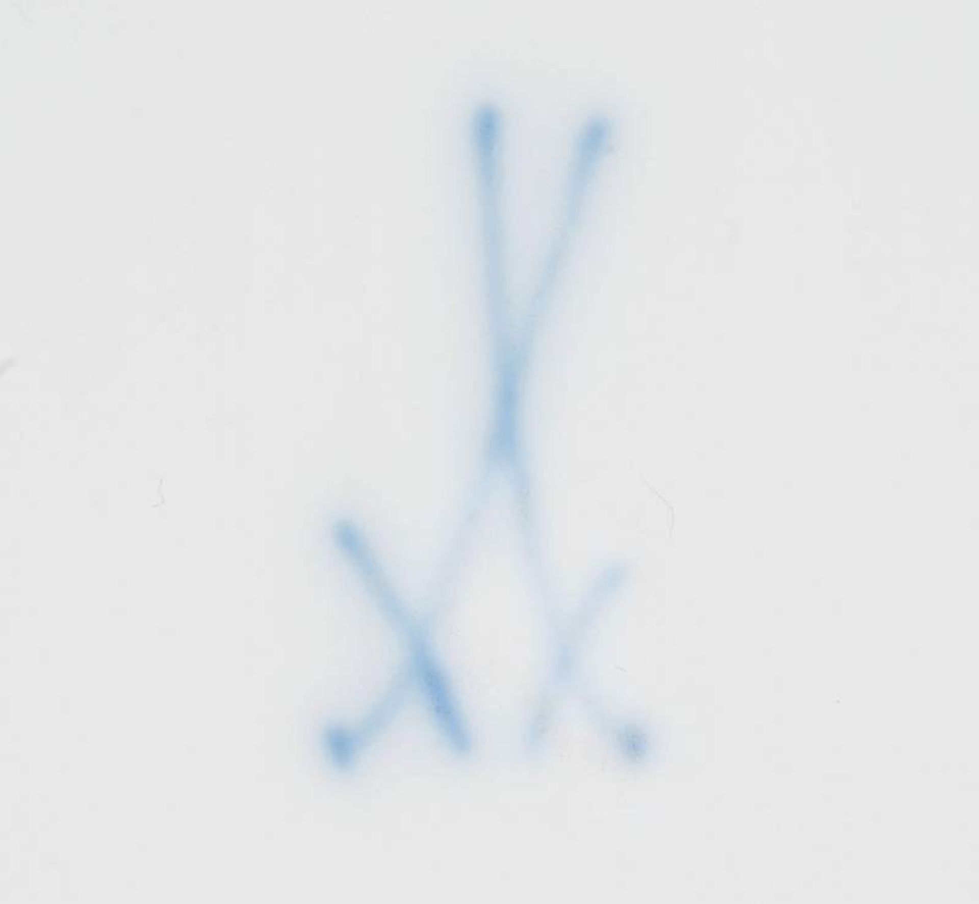 Große Speiseplatte. MEISSEN um 1880, 1. Wahl. Kobaltblaue Unterglausurmalerei "Zwiebelmusterdekor", - Bild 6 aus 6