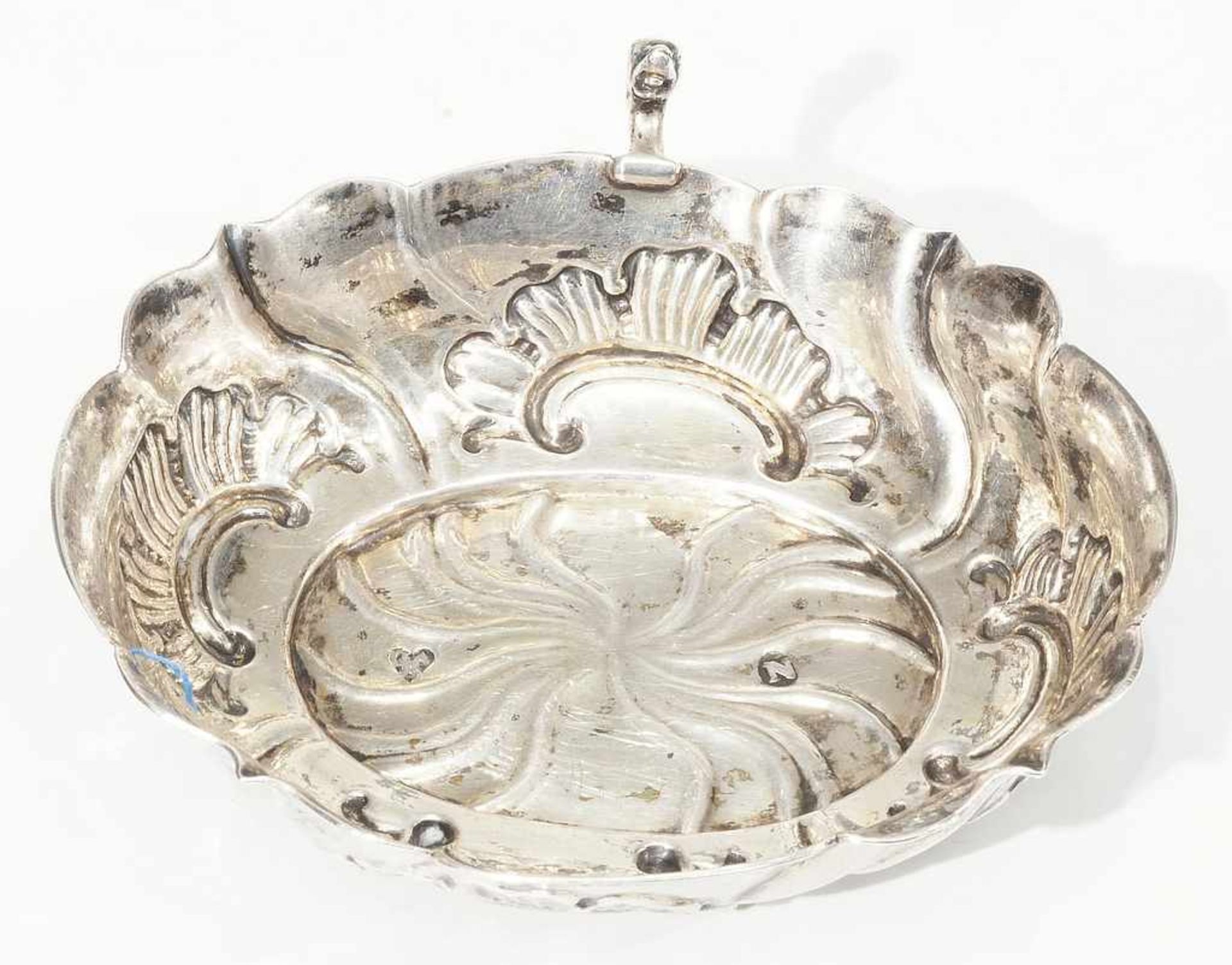 Weinprobierschale. Silber, Beschaumarke Nürnberg, wohl 18. Jahrhundert. Ovale gemuldete Form, - Bild 2 aus 6