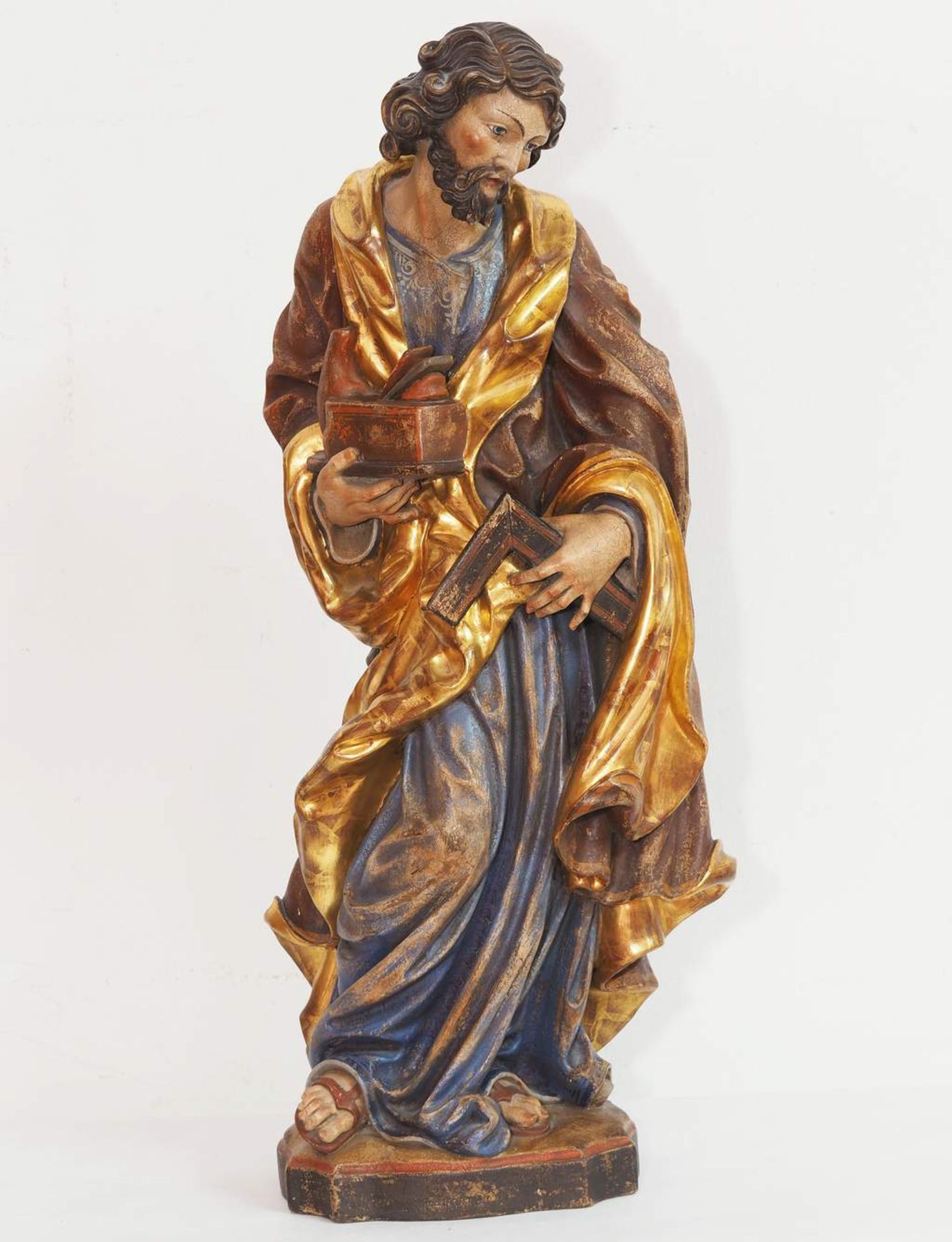 Standfigur "Heiliger Josef". 20. Jahrhundert. Bildhauerarbeit wohl Oberammergau, Holz,</ - Bild 2 aus 7