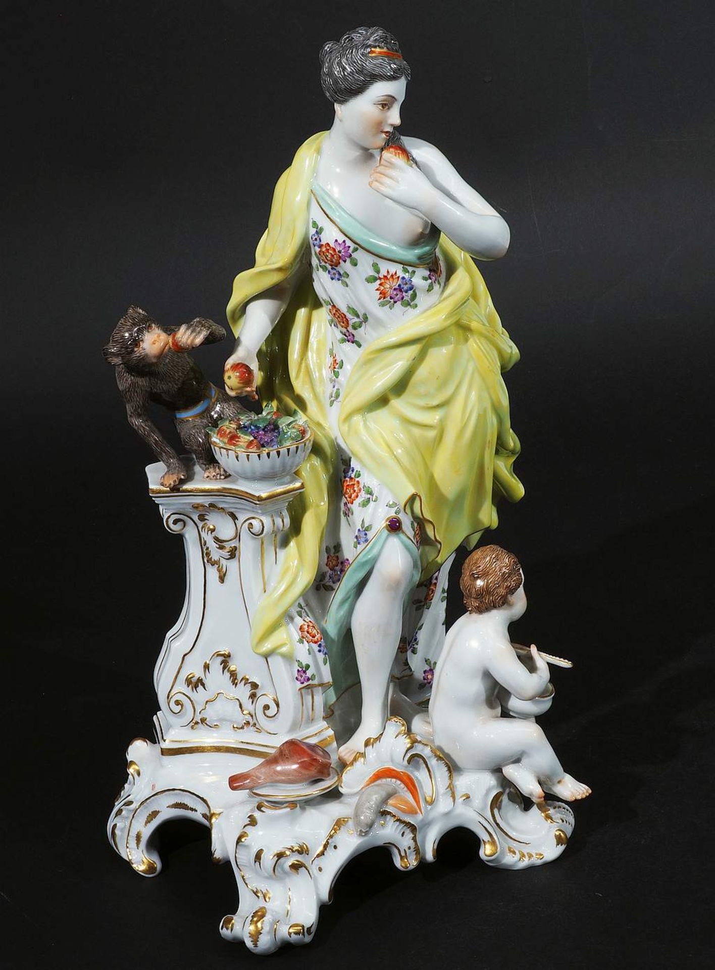 Große Figurengruppe "Der Geschmack". Entwurf J.F. Eberlein, 1745. MEISSEN Jahreszeichen 1963, 1.<b - Bild 2 aus 9