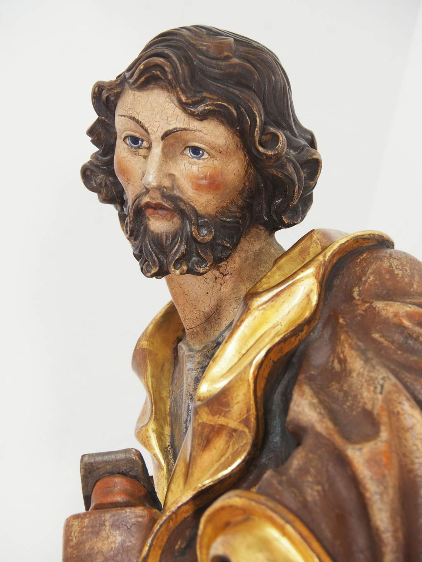 Standfigur "Heiliger Josef". 20. Jahrhundert. Bildhauerarbeit wohl Oberammergau, Holz,</ - Bild 7 aus 7