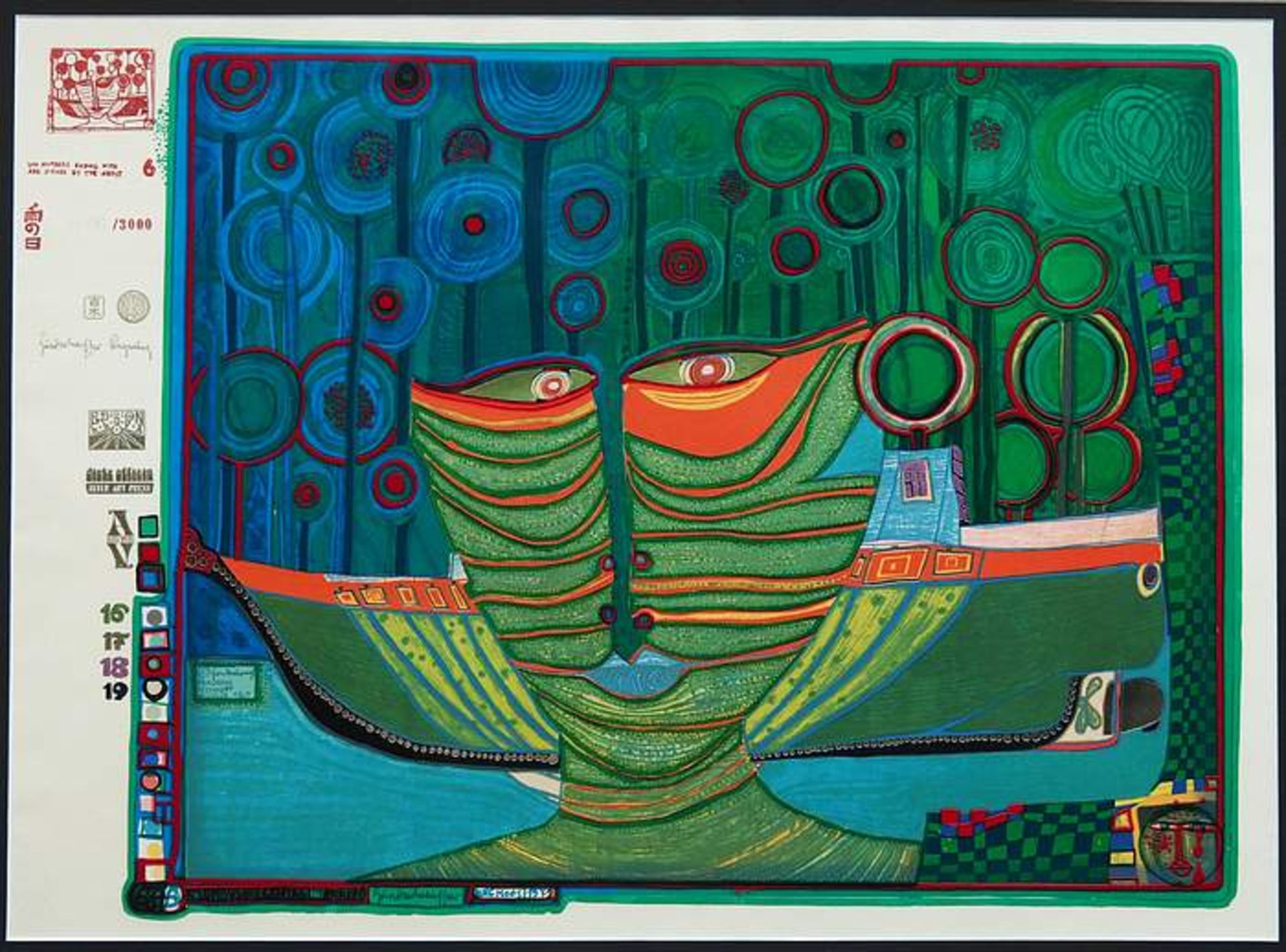 HUNDERTWASSER, Friedensreich. 1928 Wien - 2000 ( auf hoher See bei Neuseeland an Bord der Queen