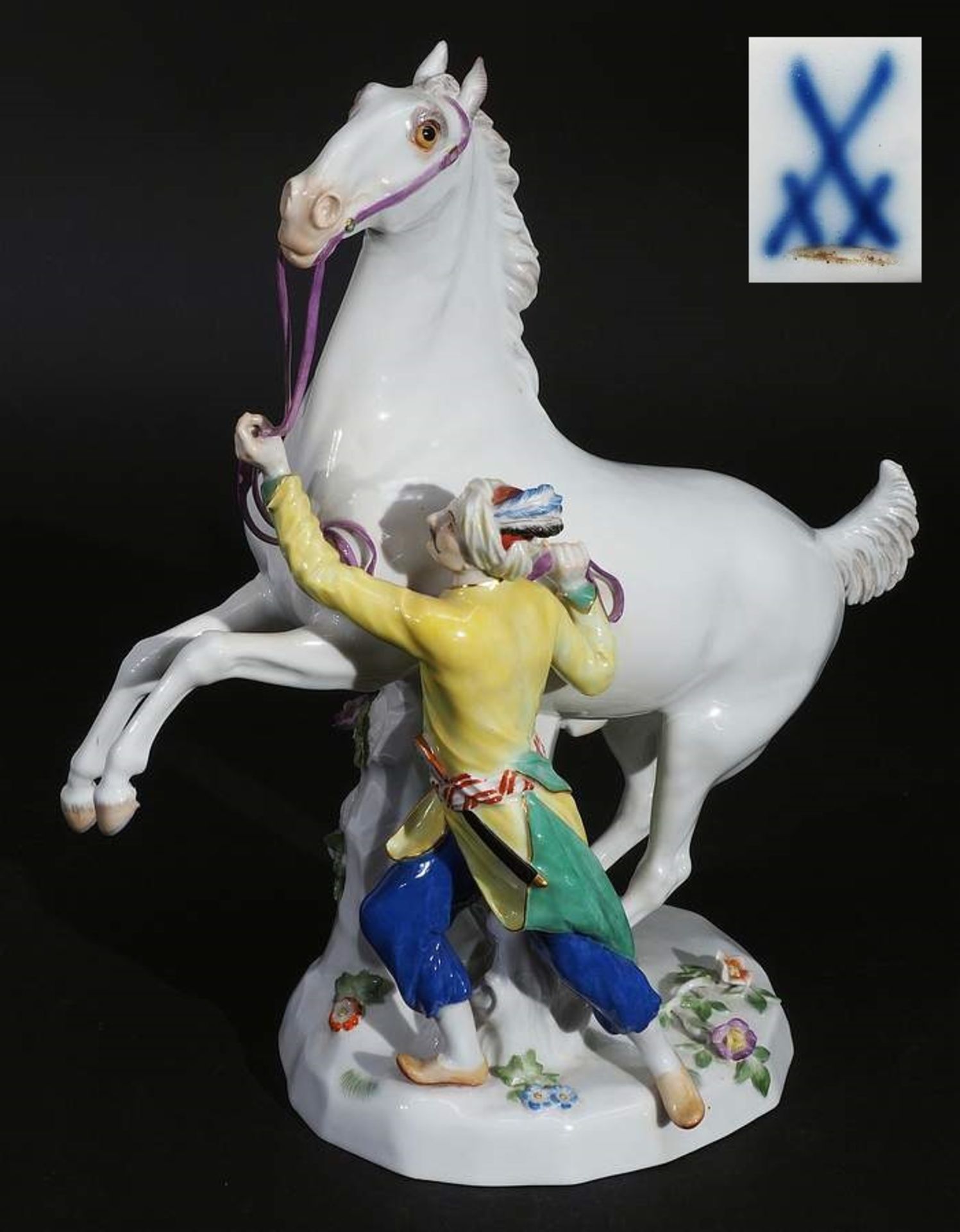 Figurengruppe "Der Pferdebändiger", MEISSEN Jahreszeichen 1992. Nach einem Modellentwurf von Johan