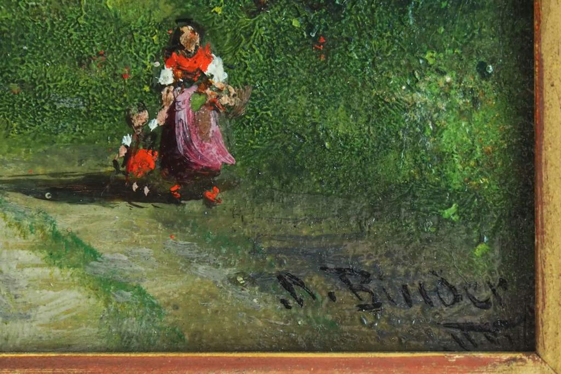 BINDER, A., Maler des 20. Jahrhundert. Idyllische Sommerlandschaft, im Hintergrund das zum Teil - Bild 6 aus 6