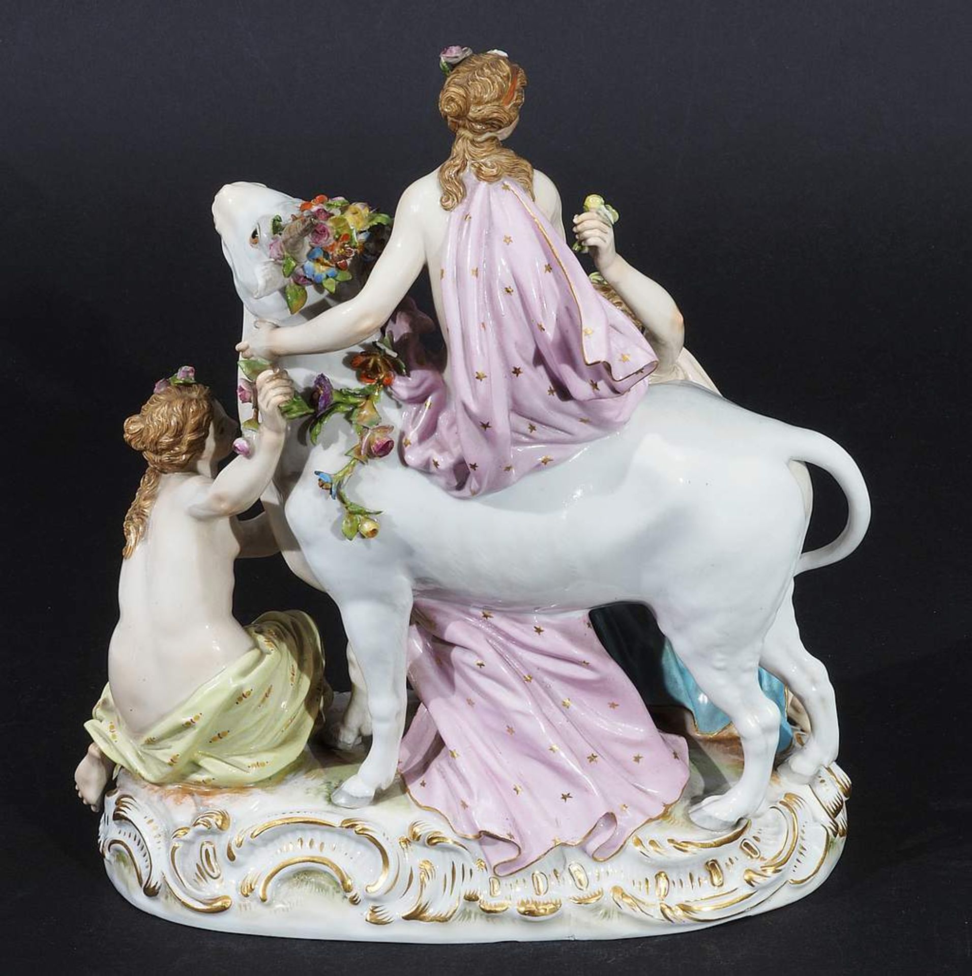 Große Figurengruppe der Europa auf dem Stier. MEISSEN um 1860, 1. Wahl. Modell von Johann Friedric - Bild 5 aus 8