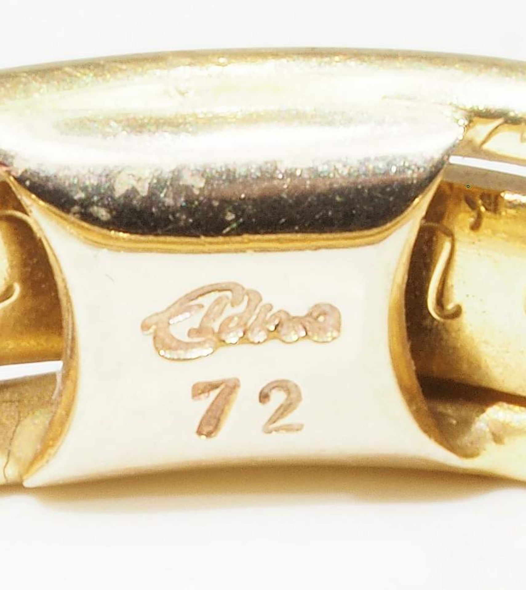 Paar Ringe. Gelb- und Weißgold. 750er Gold mit Innengravur, besetzt mit kleinen Diamanten. - Image 6 of 7