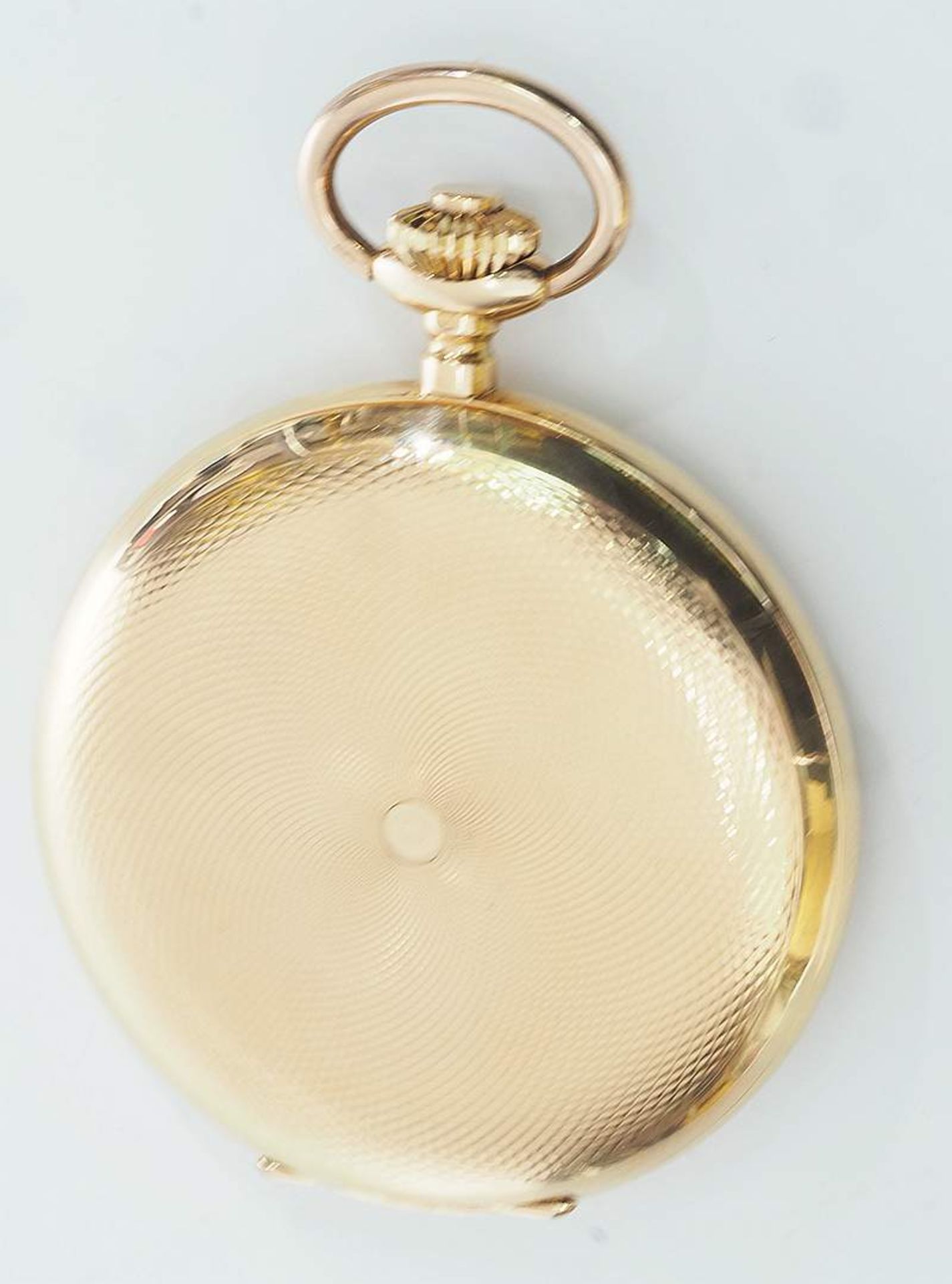 Taschenuhr UNION Horlogere, 585er Gold. Alle Deckel (auch Staubdeckel) aus Gold. Weißes - Image 4 of 8