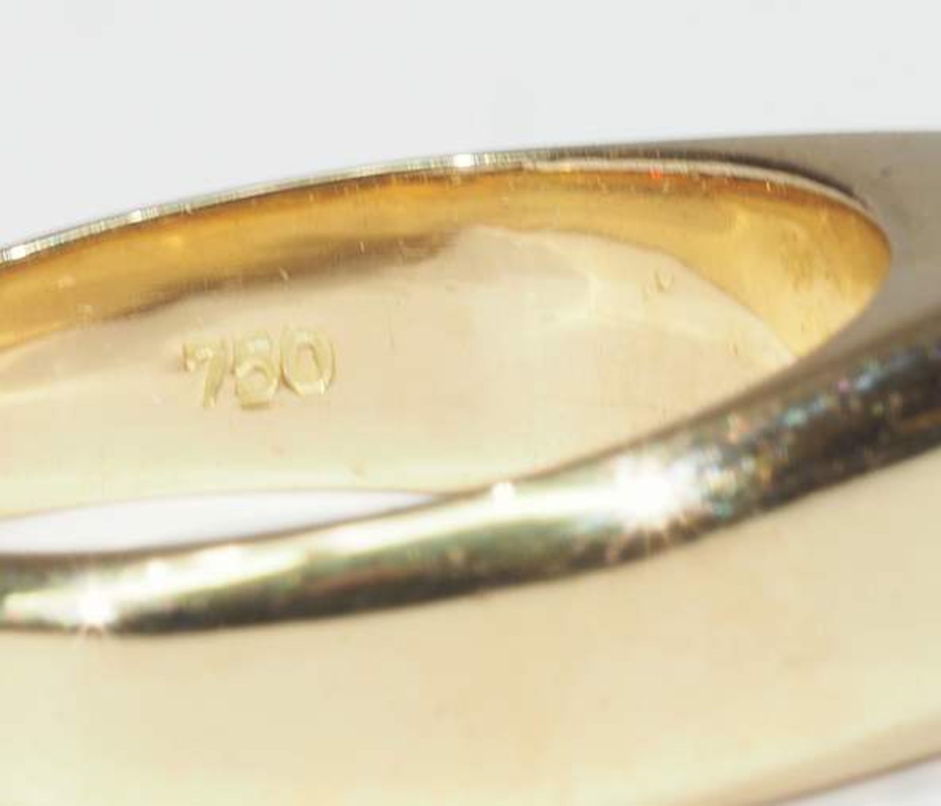 Bandring mit Brillant. 750er Gelbgold, besetzt mit einem Brillant von 0,47 ct. F/lupenrein, Top-<br - Image 5 of 6