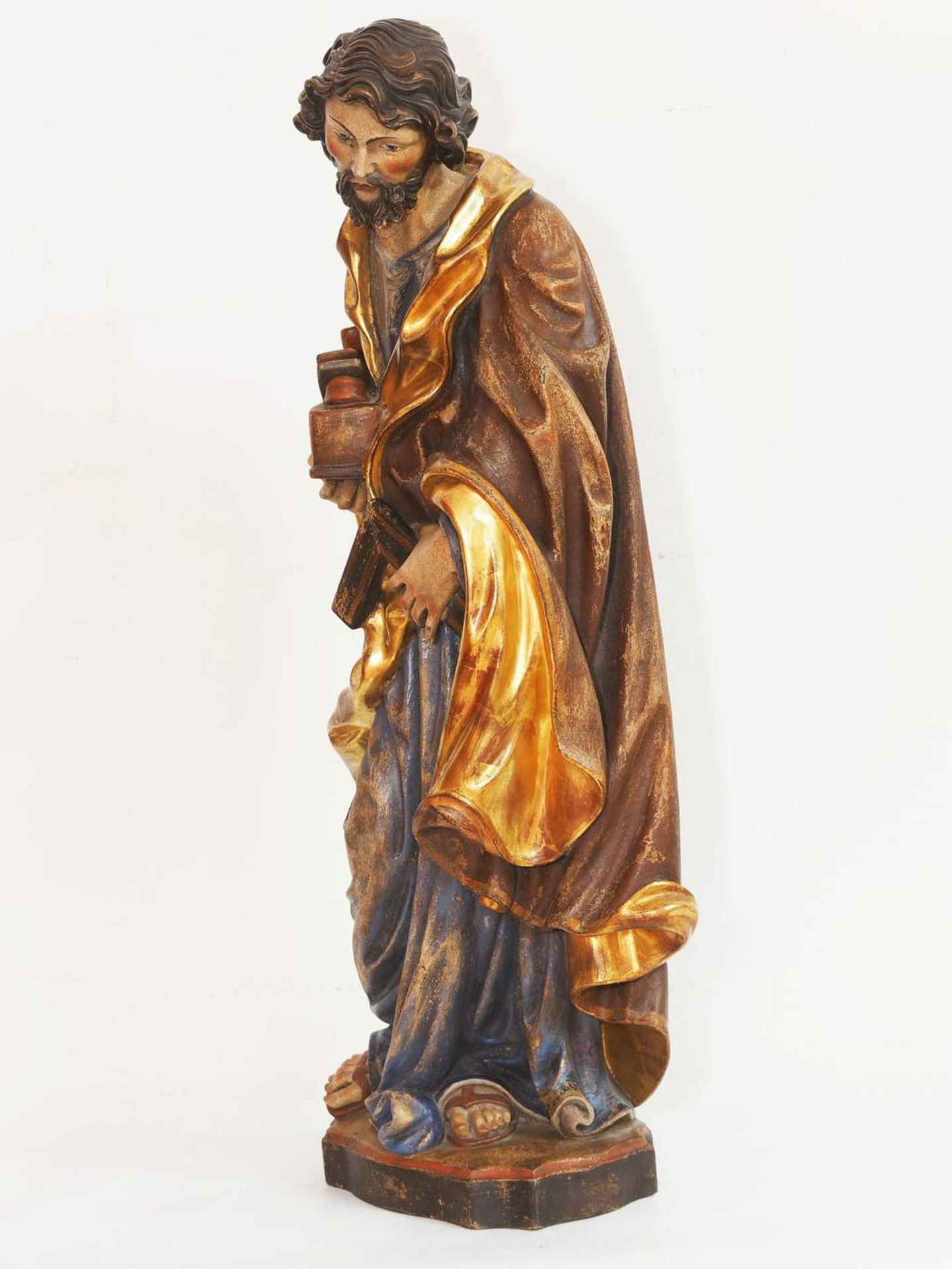 Standfigur "Heiliger Josef". 20. Jahrhundert. Bildhauerarbeit wohl Oberammergau, Holz,</ - Bild 5 aus 7