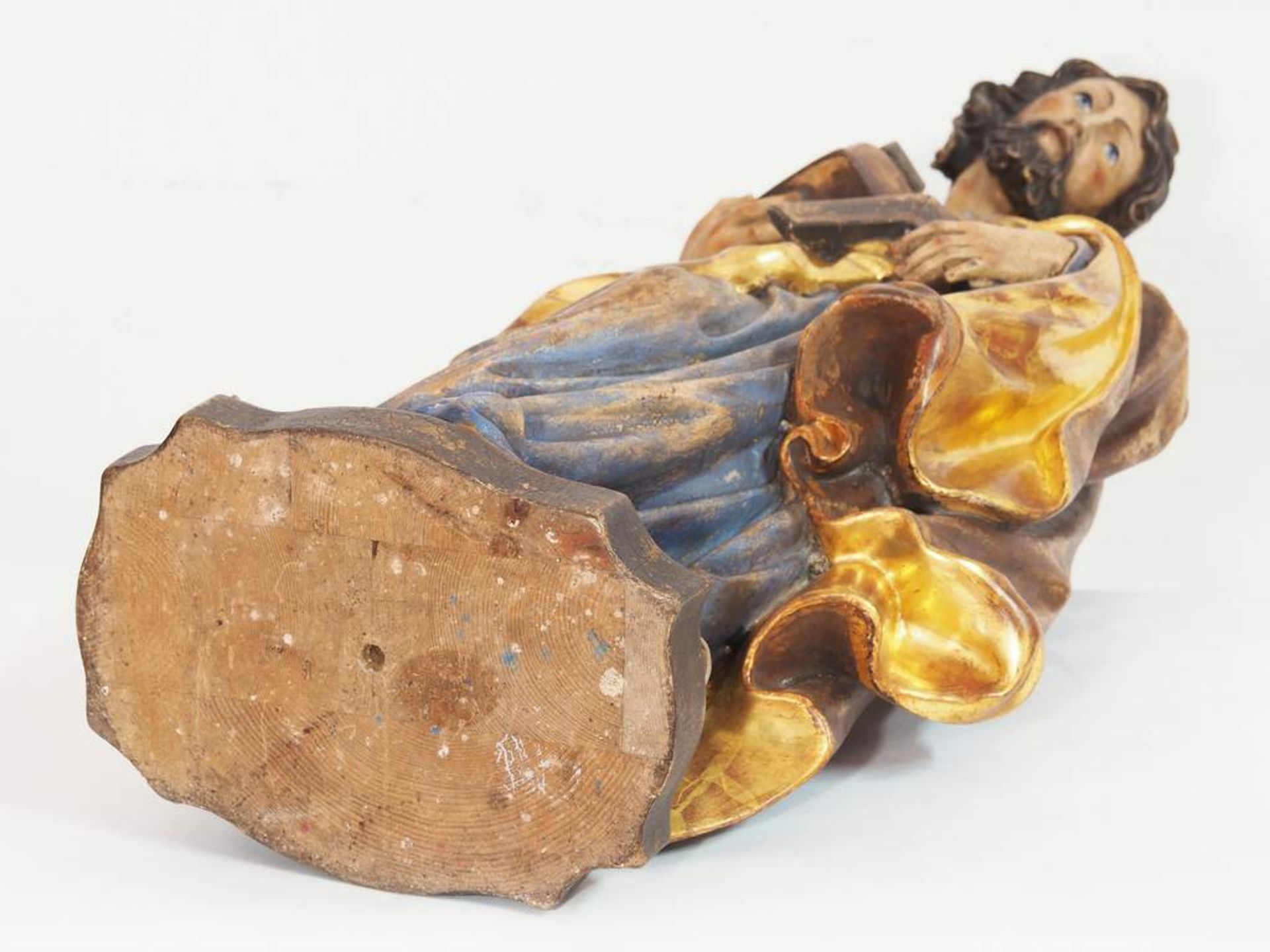 Standfigur "Heiliger Josef". 20. Jahrhundert. Bildhauerarbeit wohl Oberammergau, Holz,</ - Bild 6 aus 7