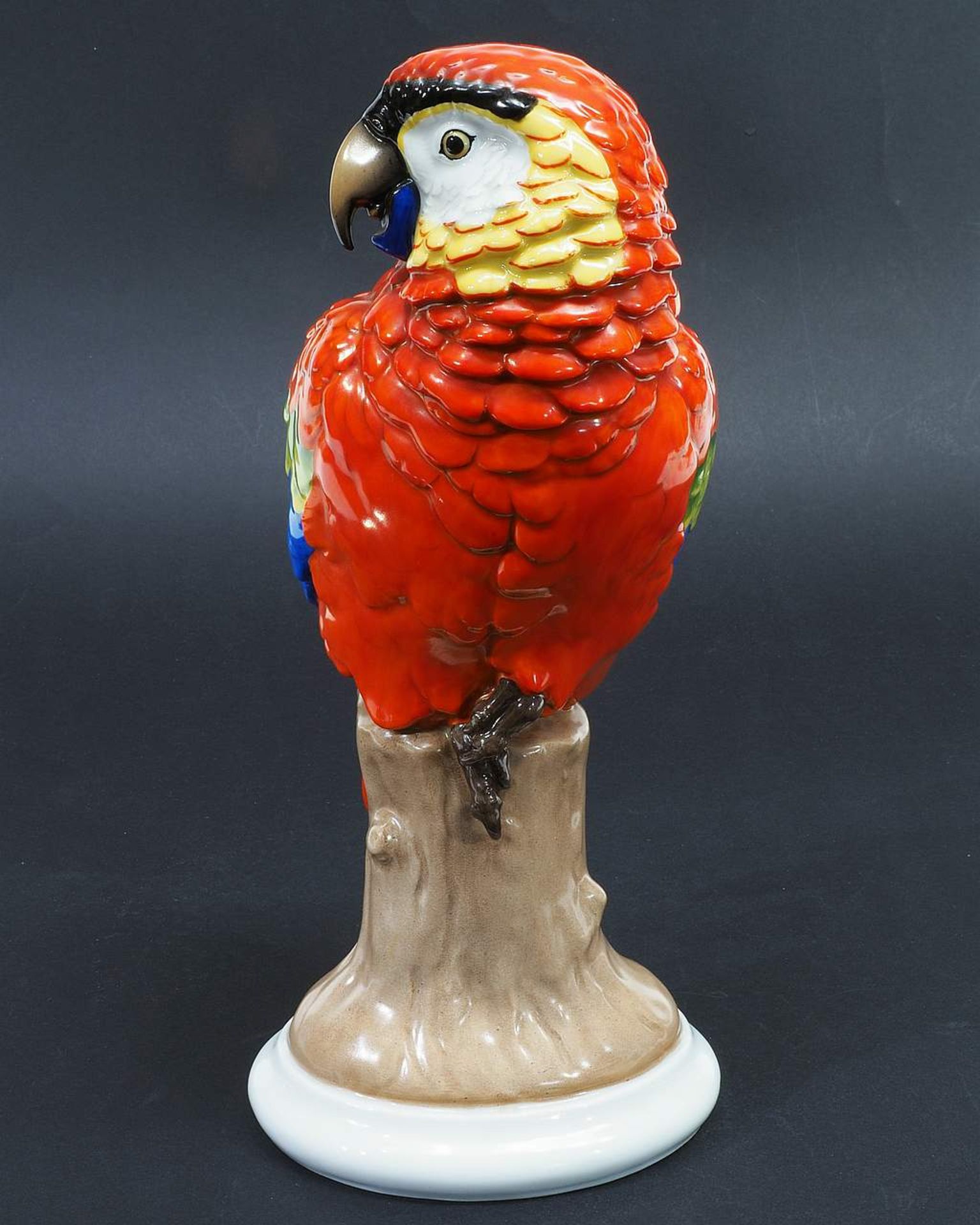 Papagei auf Baumstumpf. ROSENTHAL Selb Bavaria, Marke 1910 - 1945, Modellnummer H 749. Sitzender<br - Bild 3 aus 8
