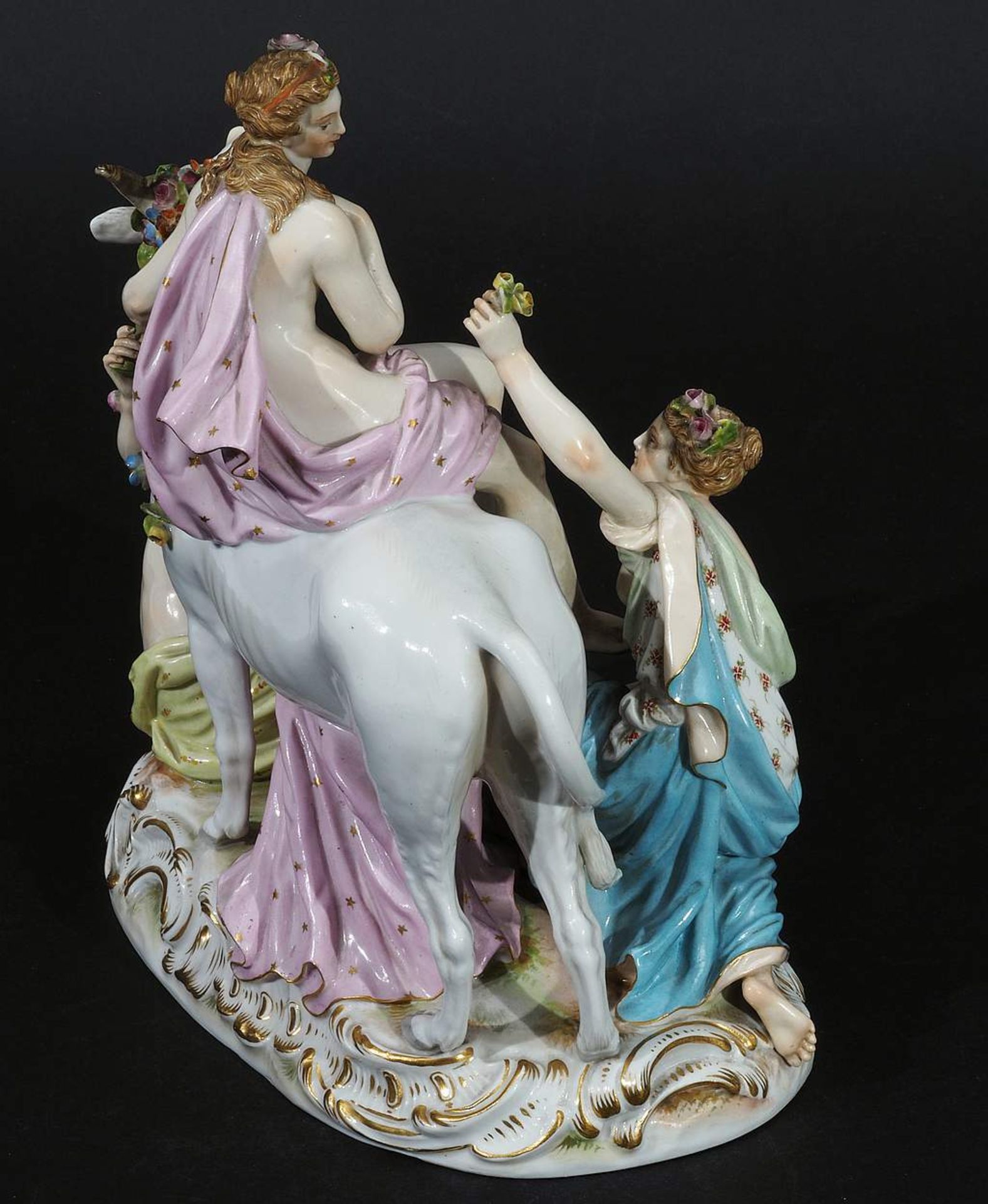 Große Figurengruppe der Europa auf dem Stier. MEISSEN um 1860, 1. Wahl. Modell von Johann Friedric - Bild 6 aus 8