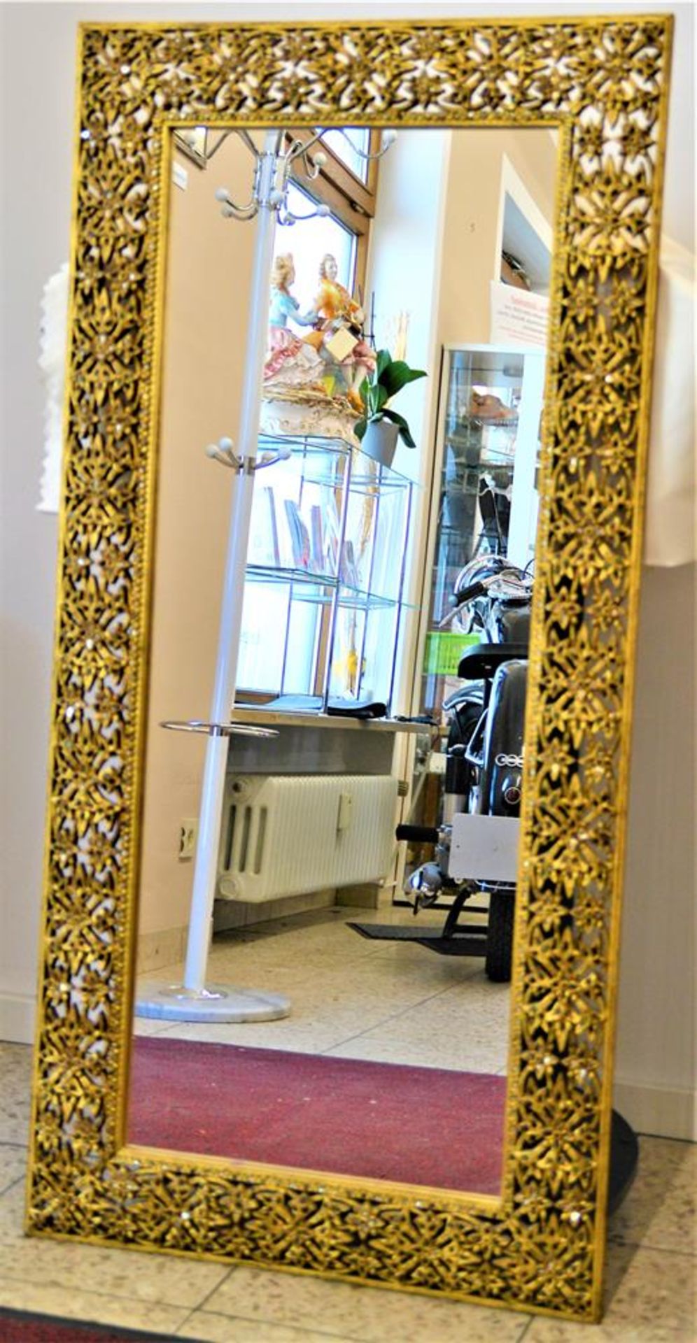Spiegel gesägte Blumenumrandung mit Glas Intarsien 124 x 60cm<