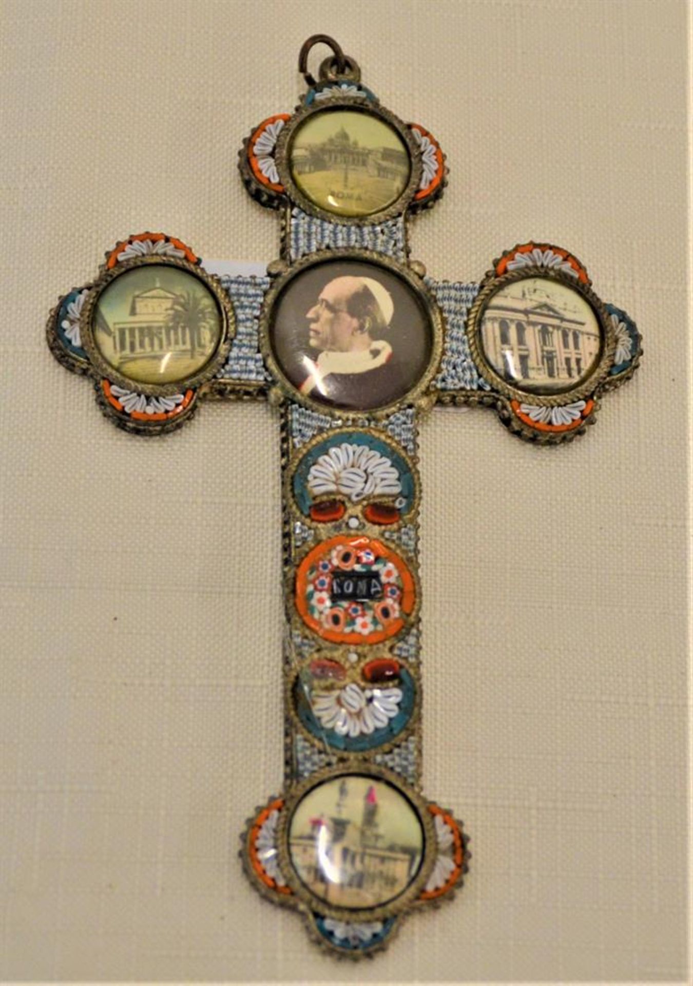 Millefiori Kreuz Mikromosaik Roma 11,5cm