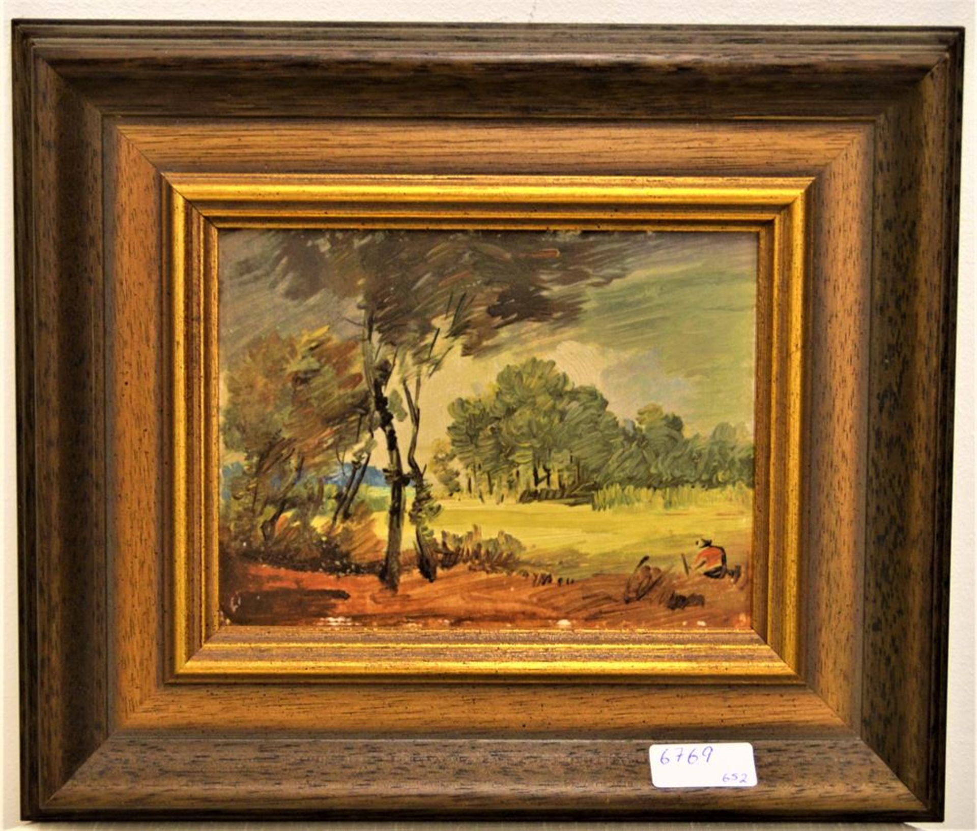 Gemälde "Sonnige Lichtung" Dietz Replik Wilhelm Busch, mit Zertifikat, 32,5 x 28cm<