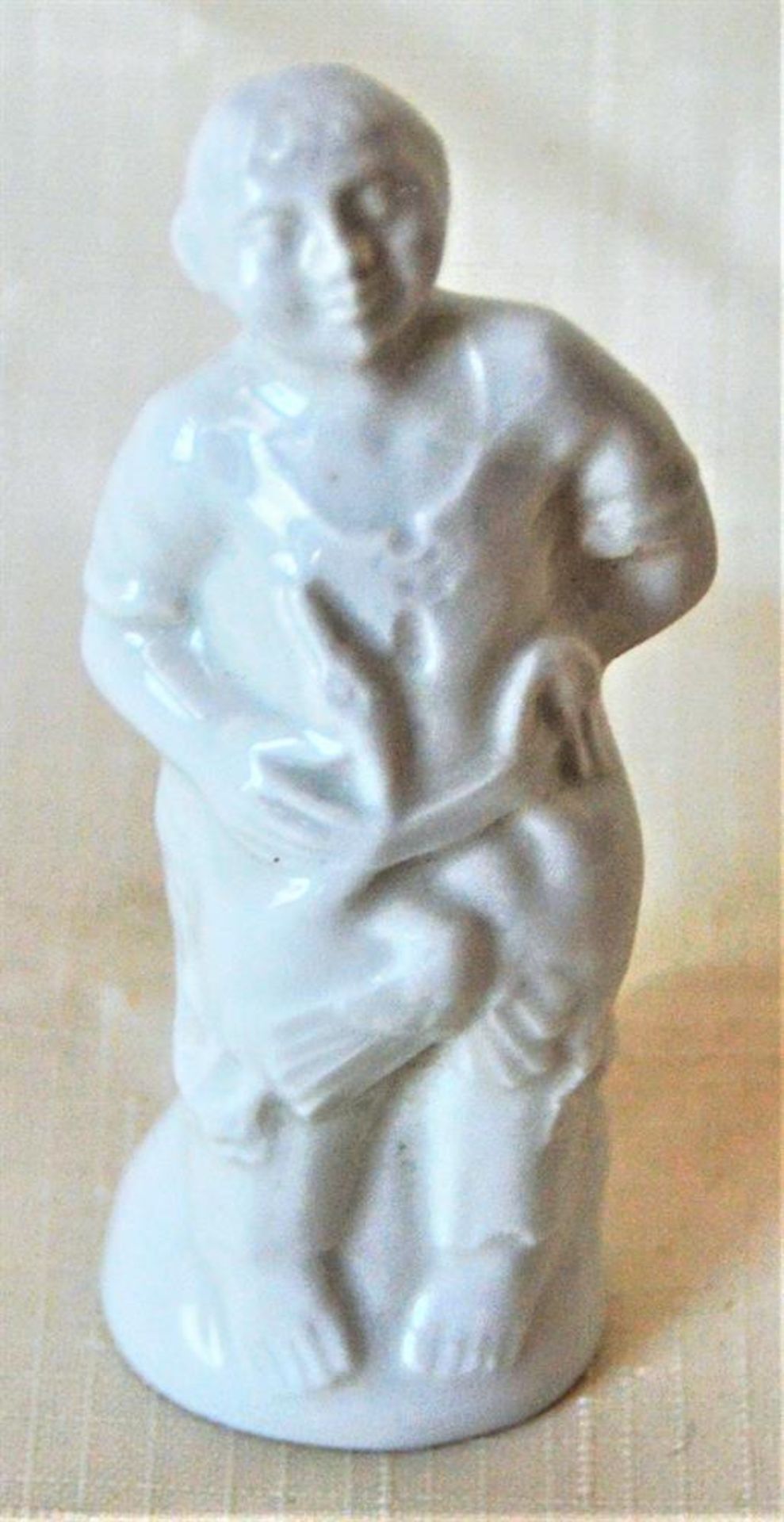 Meissen Porzellanfigur klein, Mann mit Enten ca. 10cm