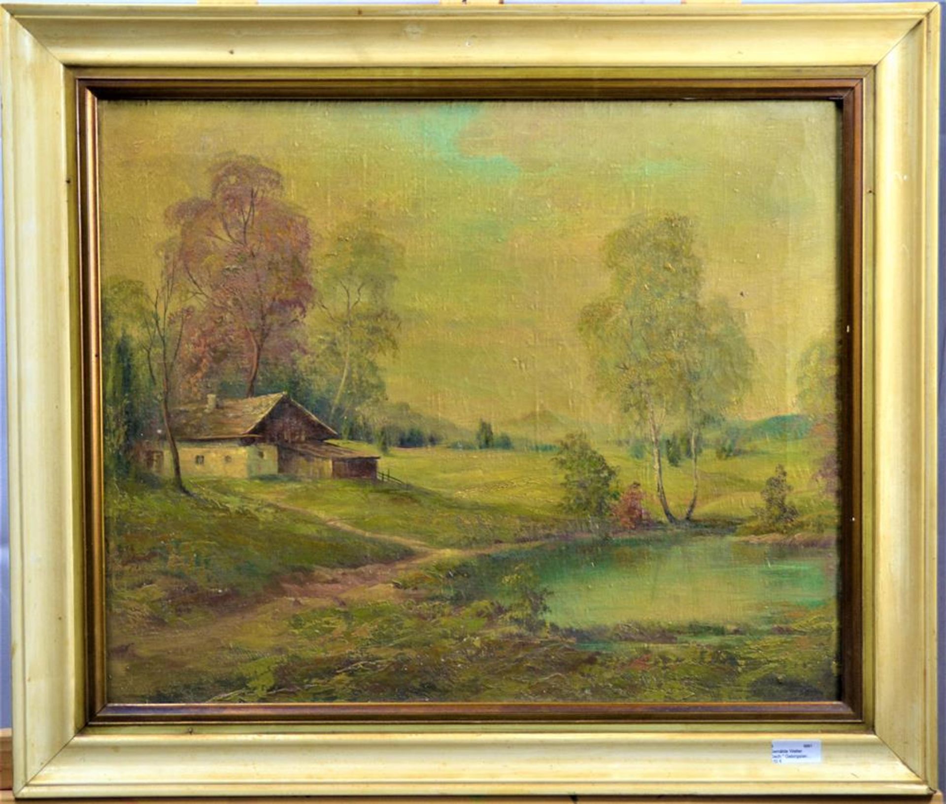 Gemälde Walter Gach " Gebirgslandschaft ", links unten signiert " Walter Gach ", müsste gereinigt