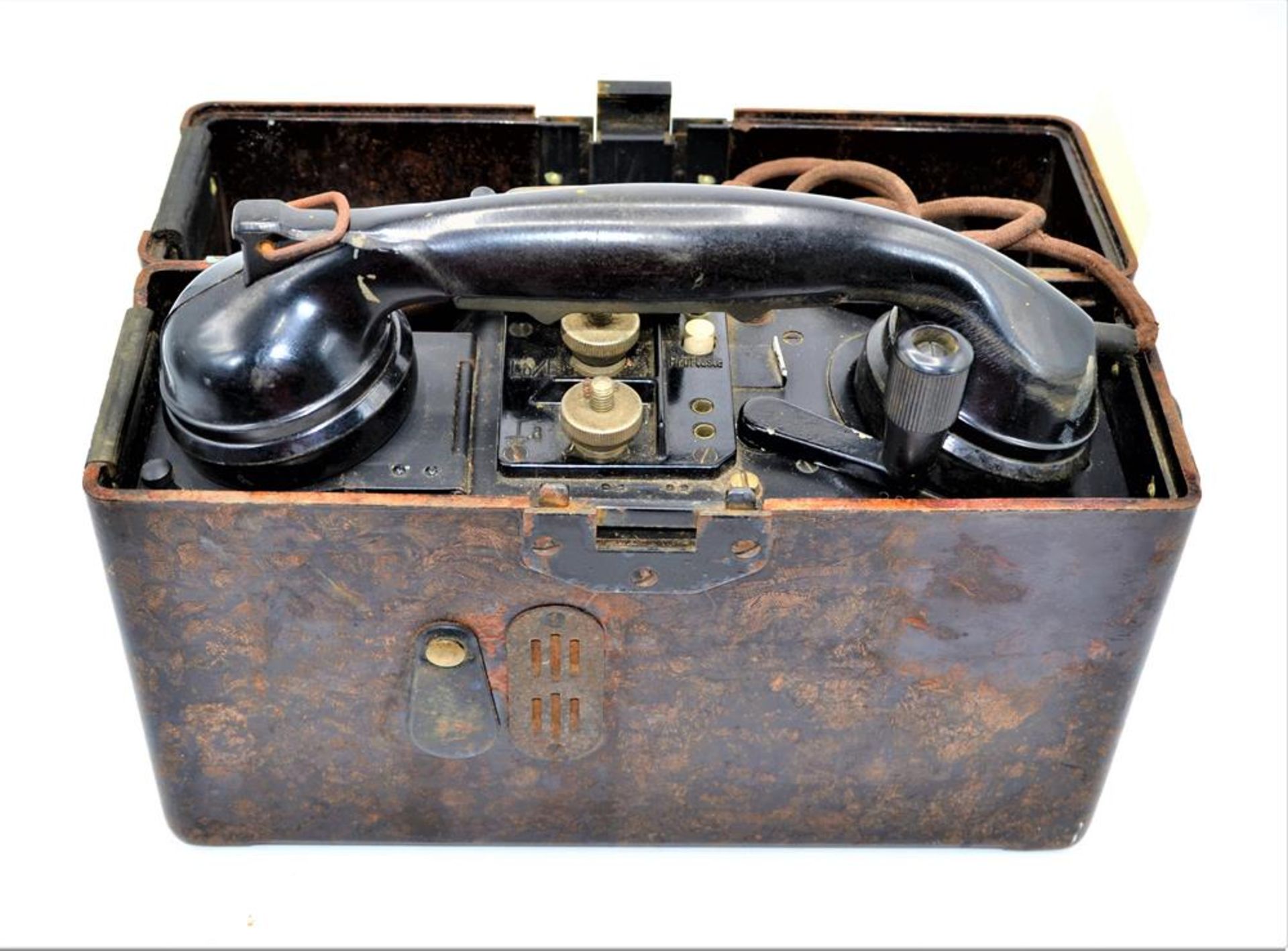 Bakelit Telefon WK II Wehrmacht 1940E mit Abnahmestempel