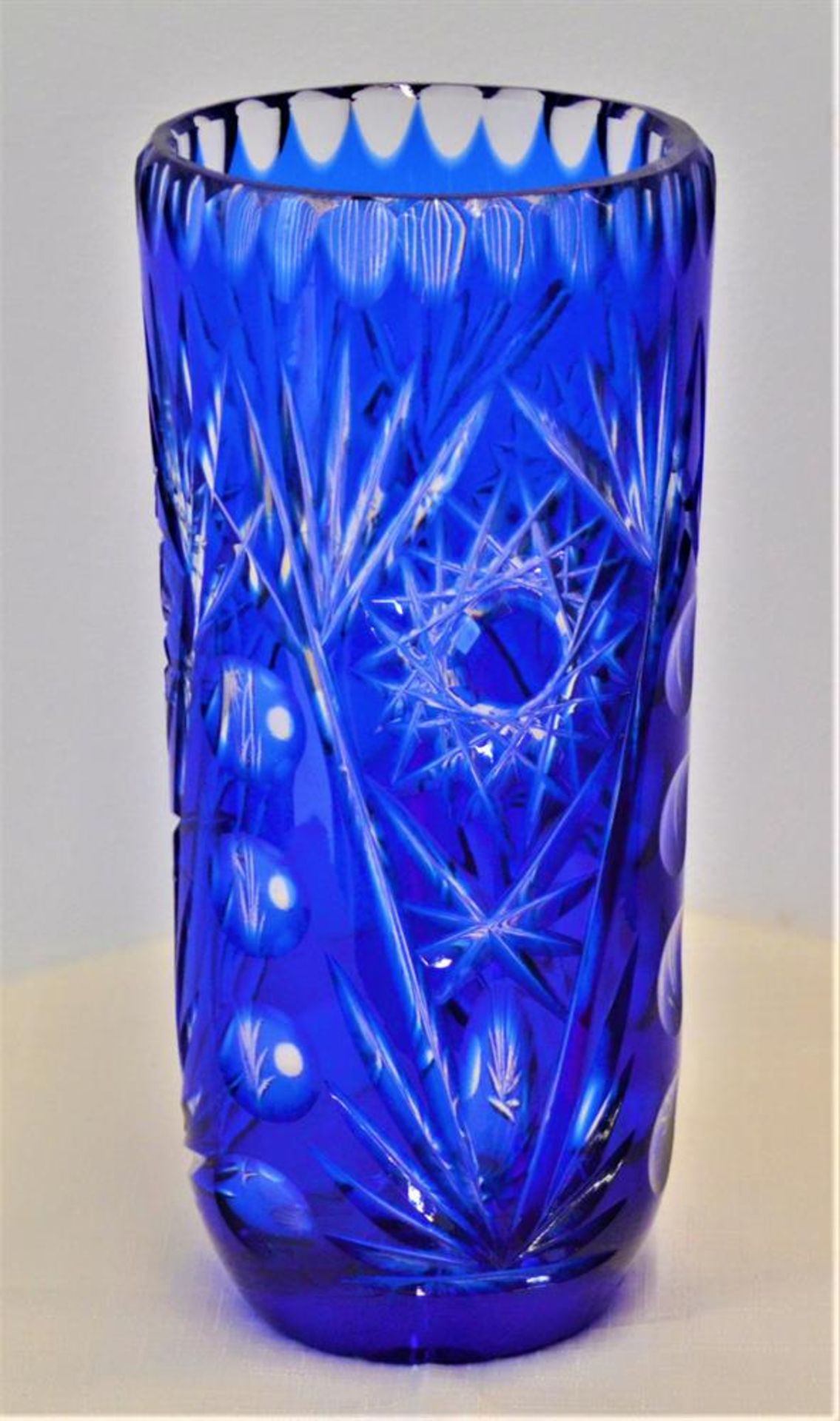 Kristallvase blau 23cm