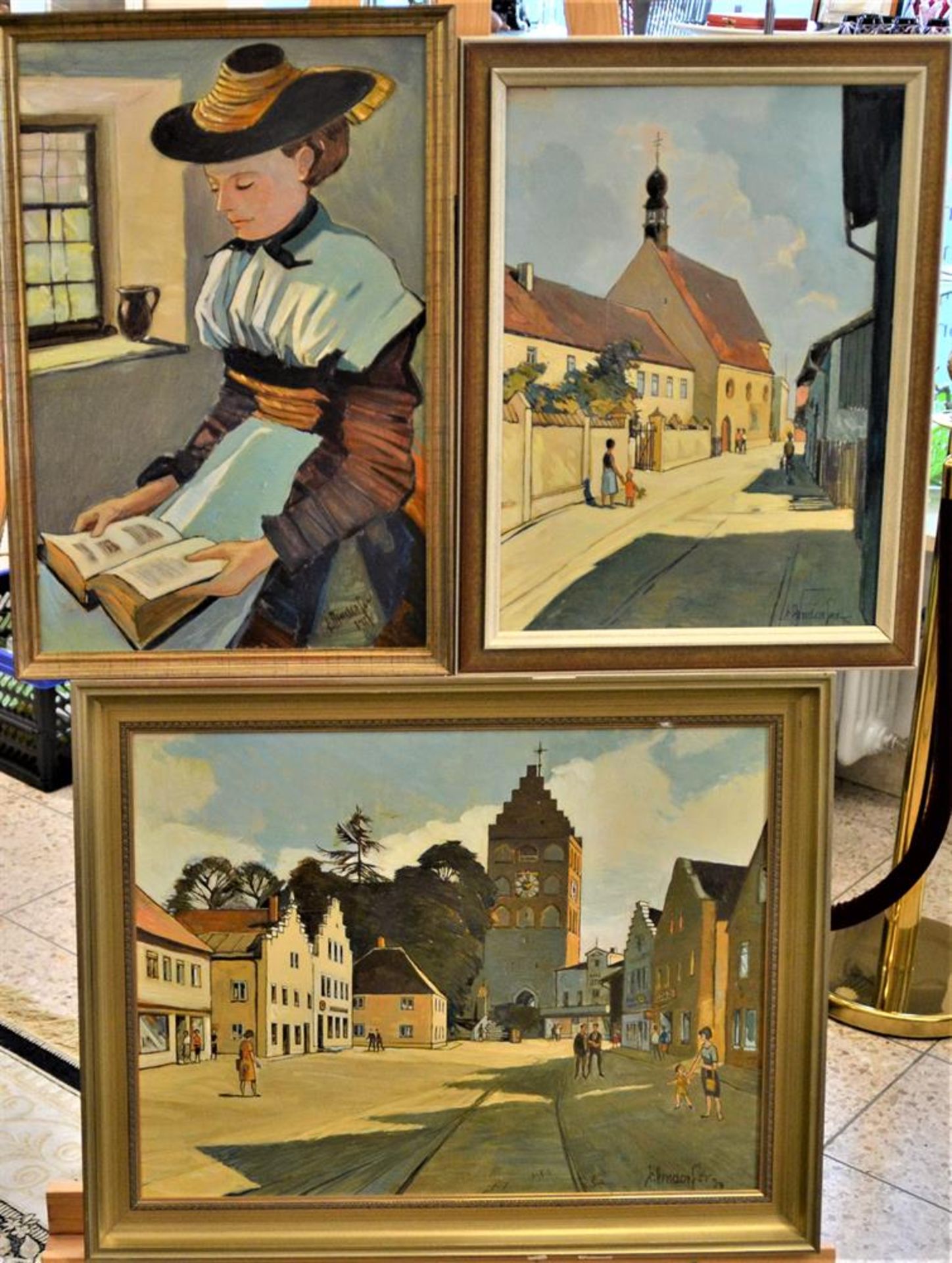 Konvolut 8 Gemälde von Erich Arndorfer, akademischer Kunstmaler Landshut, überwiegend Motive von