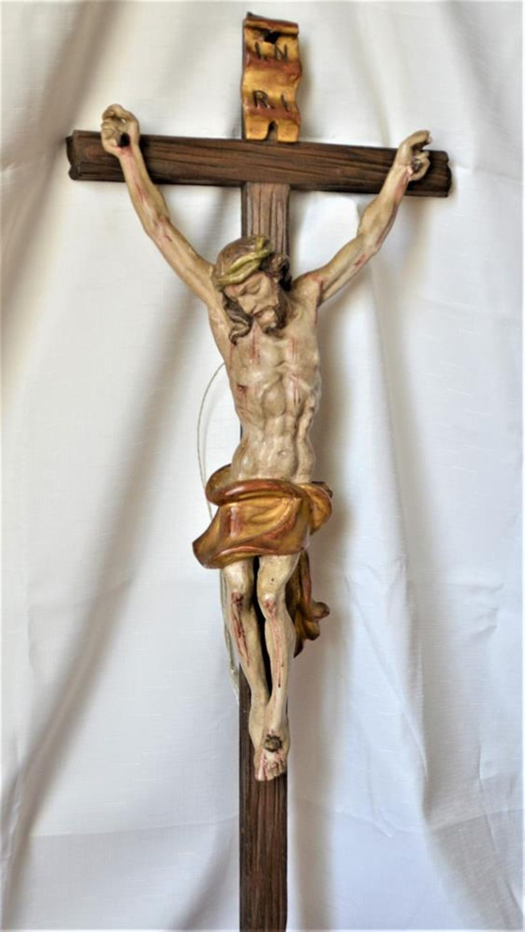 Kruzifix Christus geschnitzt gefasst 80cm