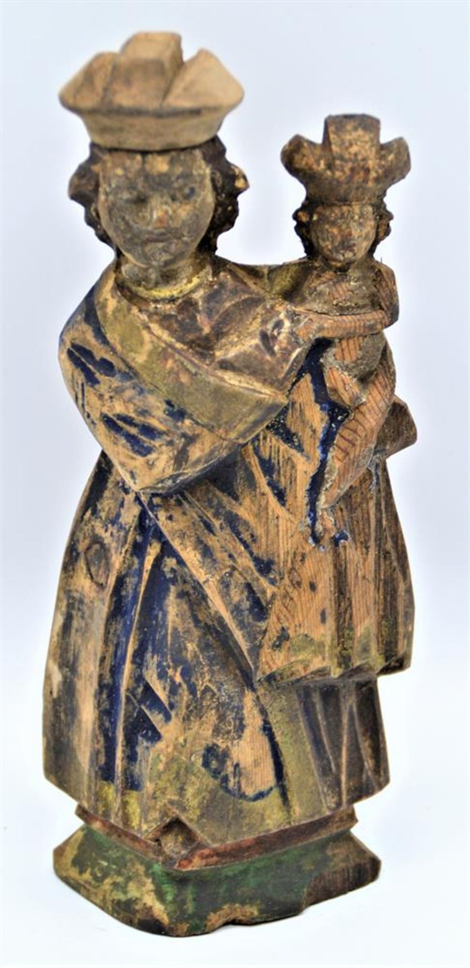 Böhmische Madonna Pribram 19. Jhdt. Schnitzfigur 20cm