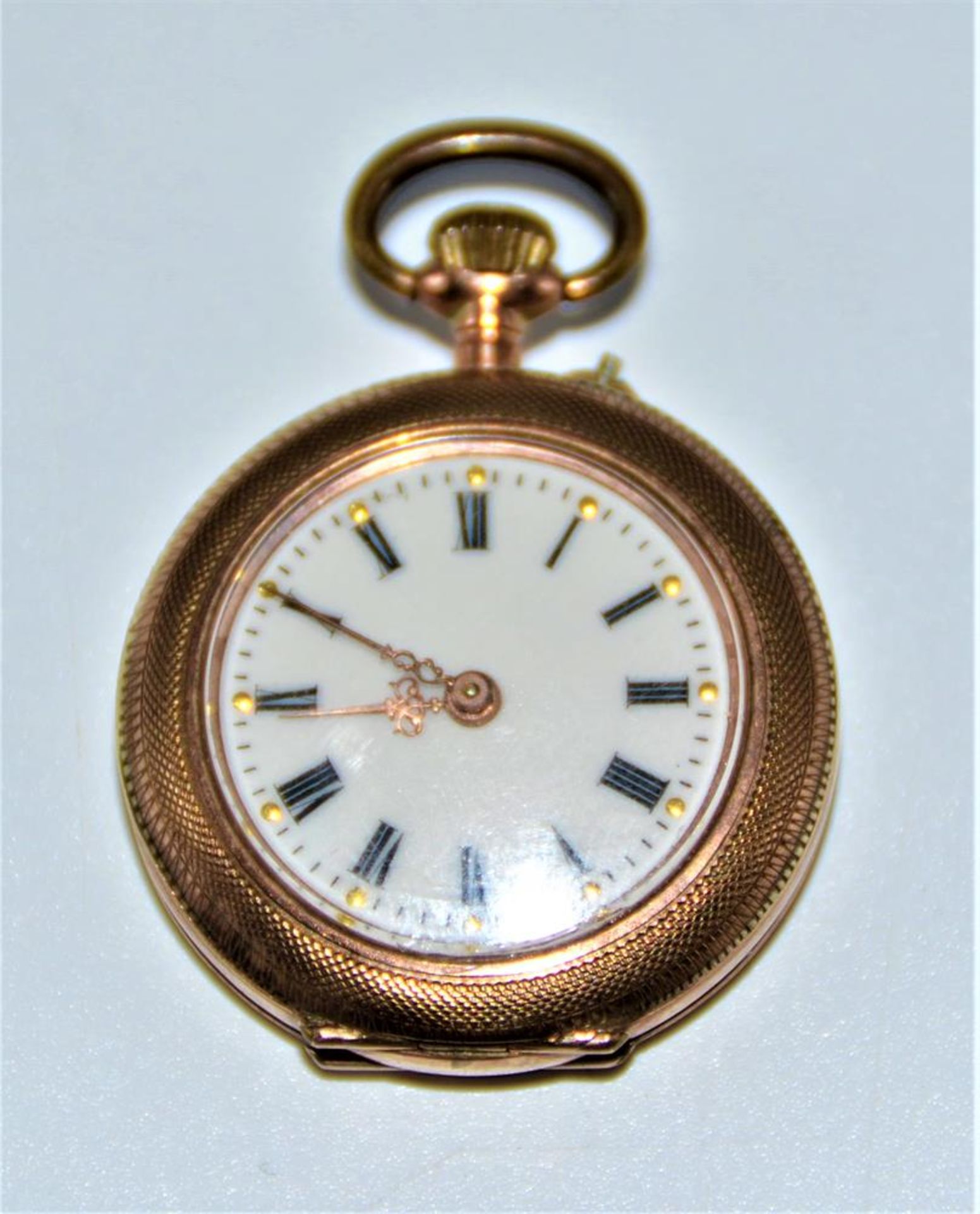 Damen Taschenuhr florale Jugendstil Ornamentik, die Uhr läuft an (Ganggenauigkeit u. Laufdauer u