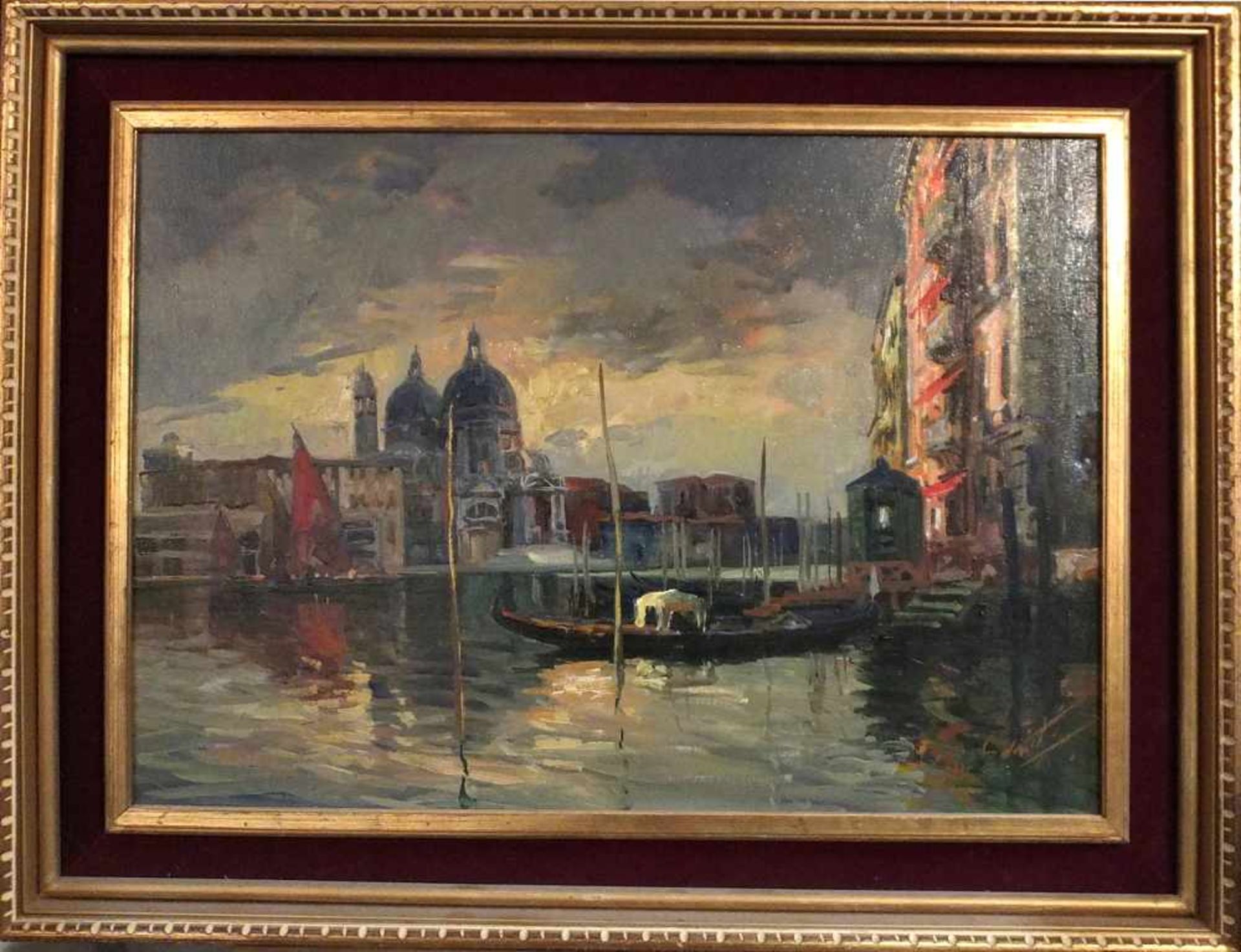 1 Ölgemälde "Canale Grande in Venedig" R.u. sign. GINO SALVIATI(wohl 1911-1998) Öl/Lwd. ca.