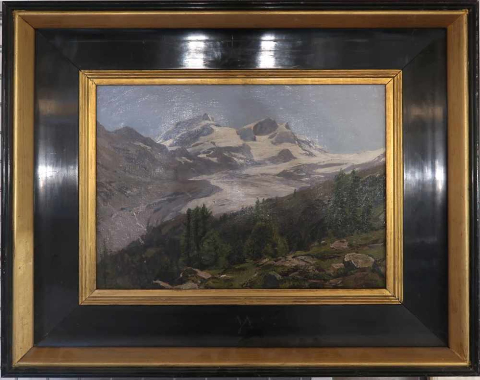 1 Ölgemälde "Berglandschaft in Zermatt" R.u. sign. G. Mausz(wohl Gerhard M. geb. 1962) Öl/Karton ca.