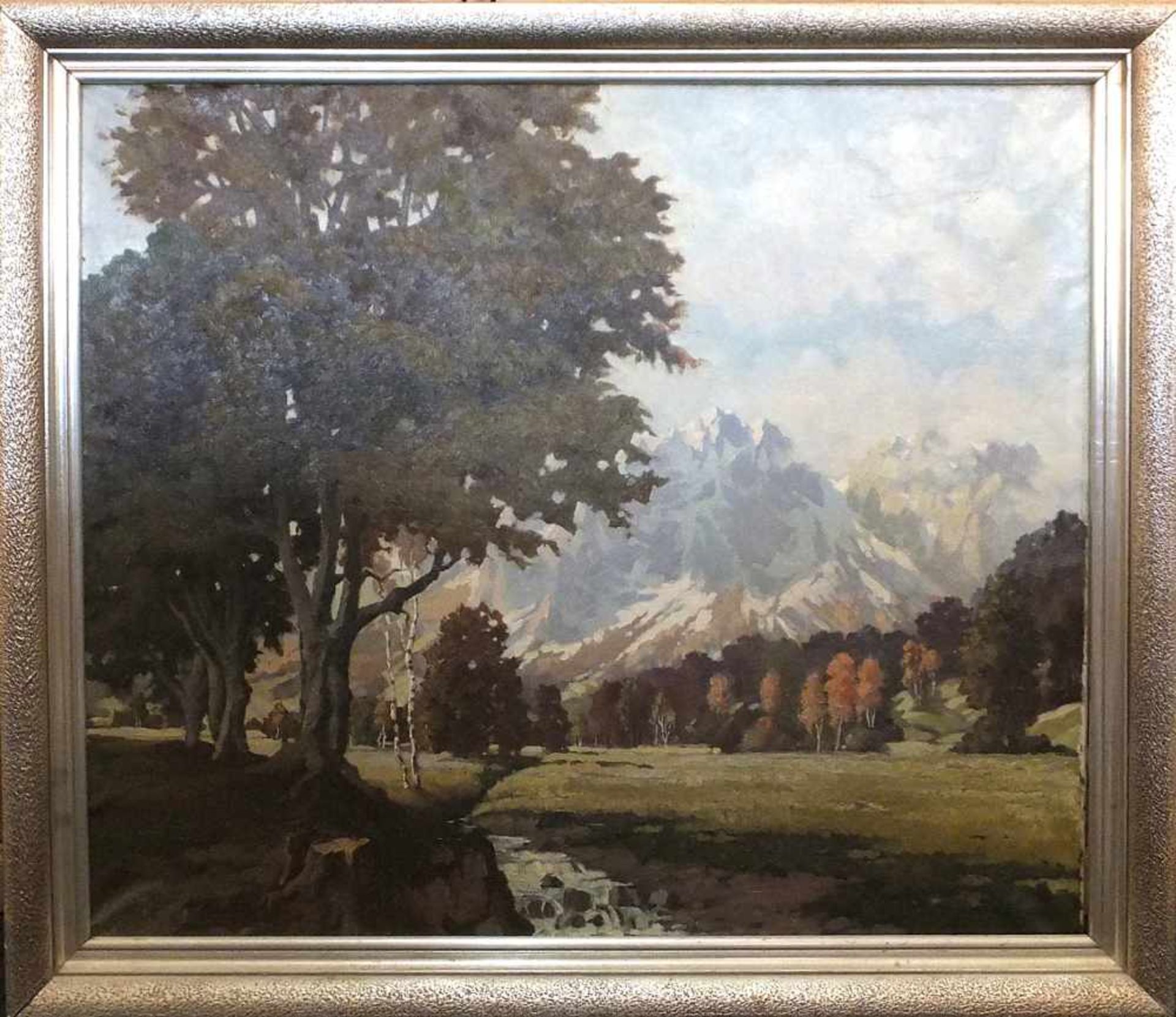 1 Ölgemälde "Berglandschaft" R.u. sign. F. BLÄDEL(wohl Fritz B. 1903-1950) Öl/Lwd. ca. 67x79cm Ra.