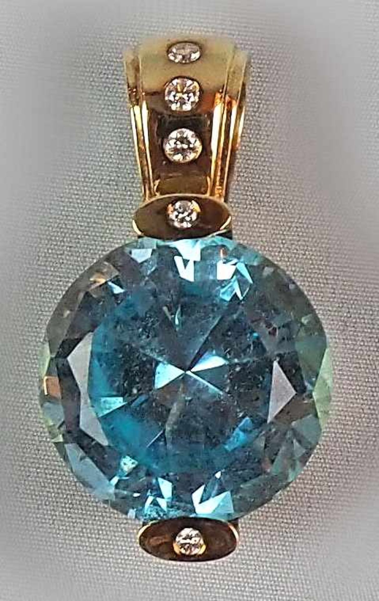 1 AnhängerGG 14ct. wohl Blautopas Brill. **s. Abb.**