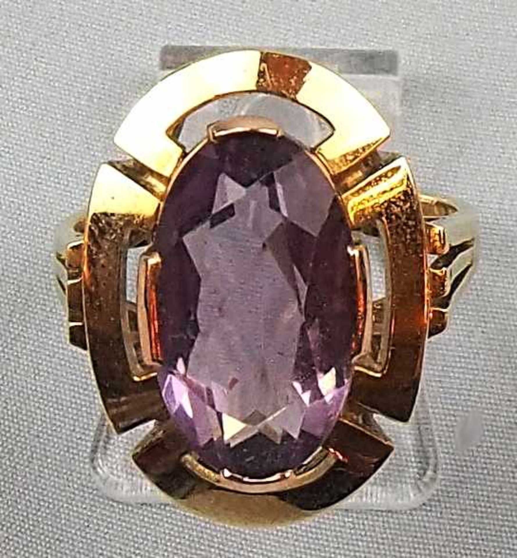 1 DamenringGG 14ct. Amethyst lt. EL gef. A. SCHATSCH Fürth **s. Abb.**