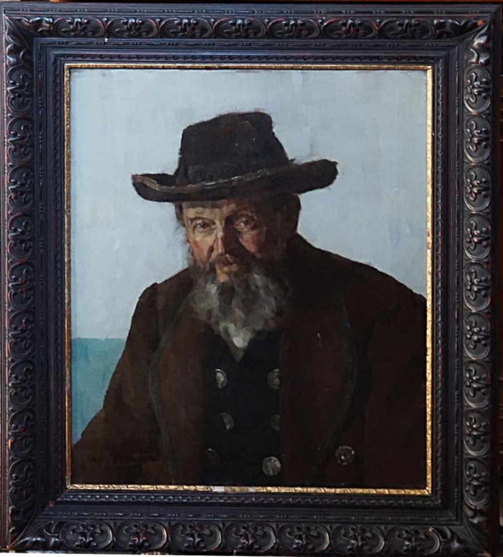Ölgemälde "Bauernportrait"L.u. signiert Walter THOR (wohl 1870-1929) L.u. dat. 1913 Öl./Lwd. ca.