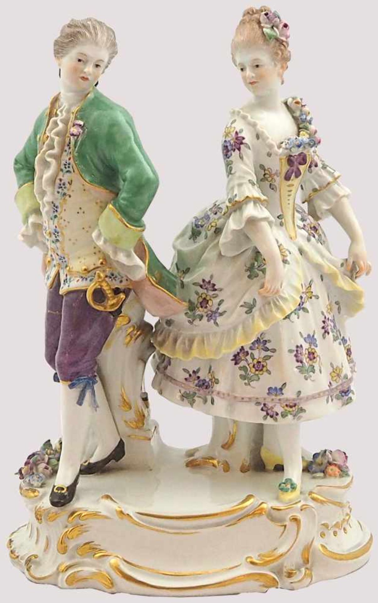 Figurengruppe Porz. MEISSEN "Tanzpaar"Entw. August RINGLER (wohl 1837 - ca. 1918) um 1900 bem.