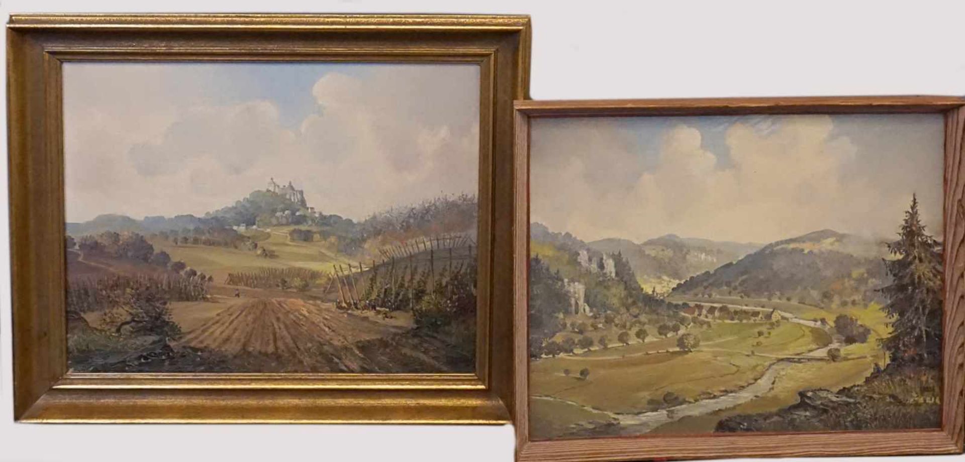 2 Ölgemälde "Blick auf Burg Hohenstein im Hersbrucker Land"jew. sign. Franz KRAUSS (wohl 1872-