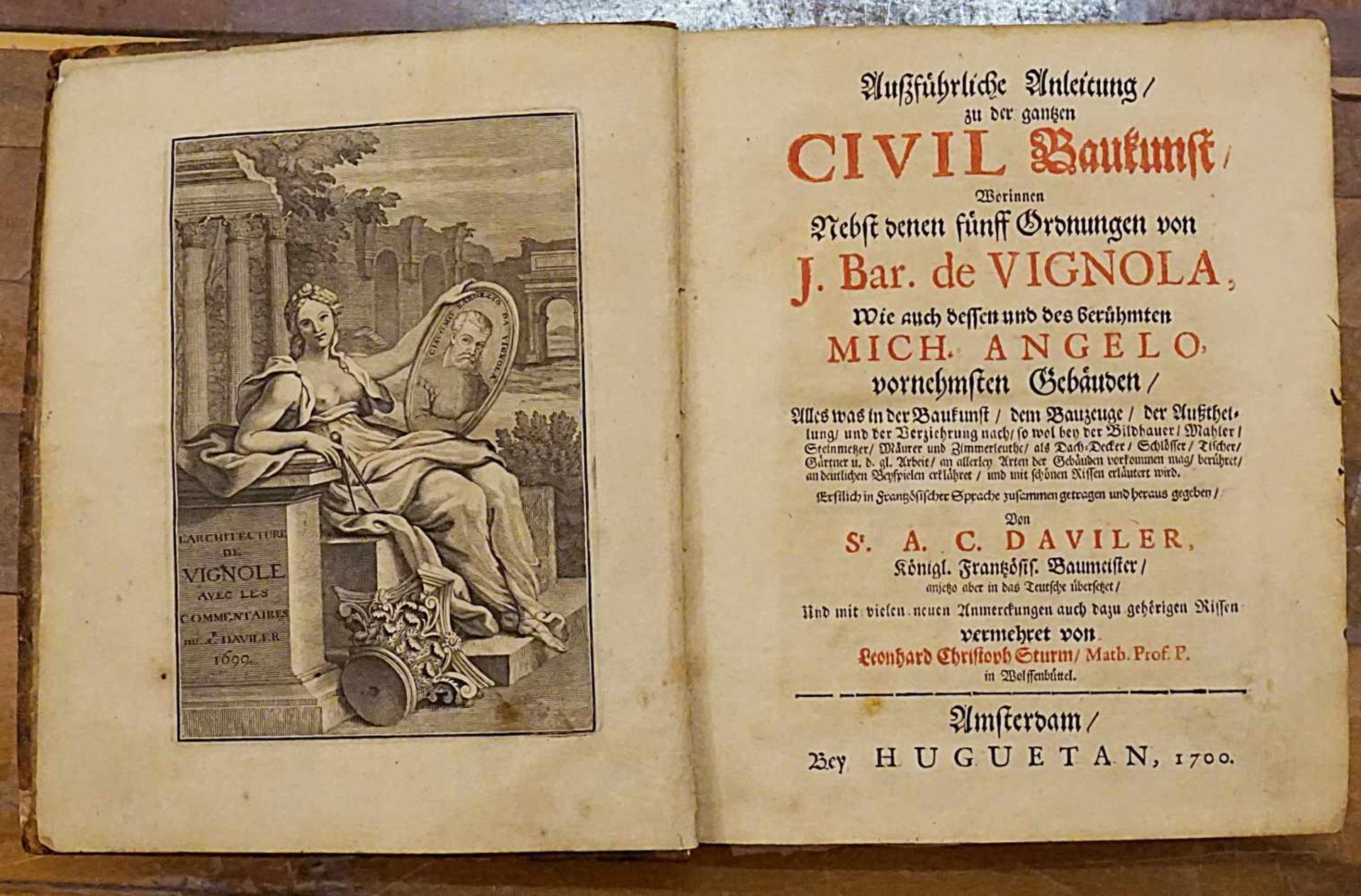 Buch"Ausführliche Anleitung zu der ganzen Civil Baukunst (...)" Hrsg. August Charles de DAVILER