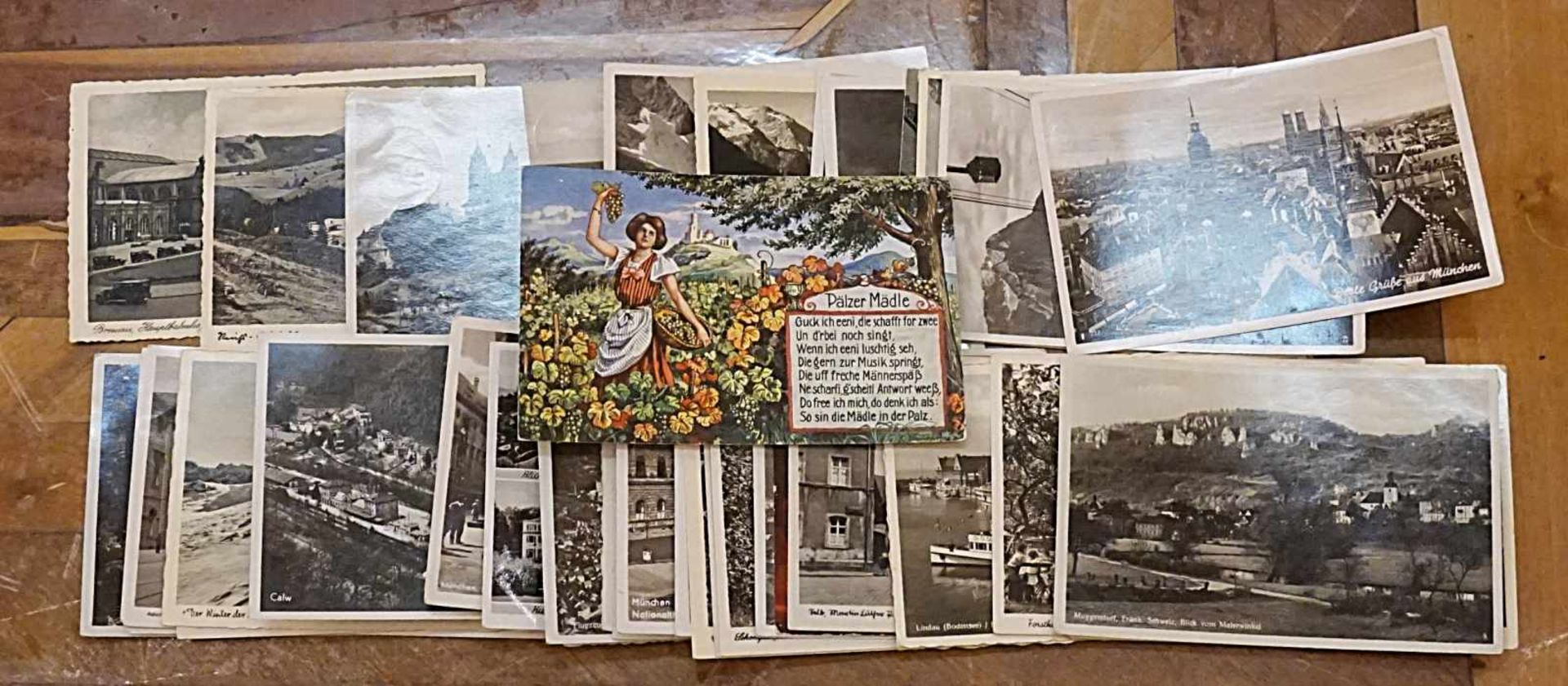 Konvolut Postkarten um 1900/1930er Jahre u.a.Ansichtskarten Grußkarten u.a. gelaufen Asp.