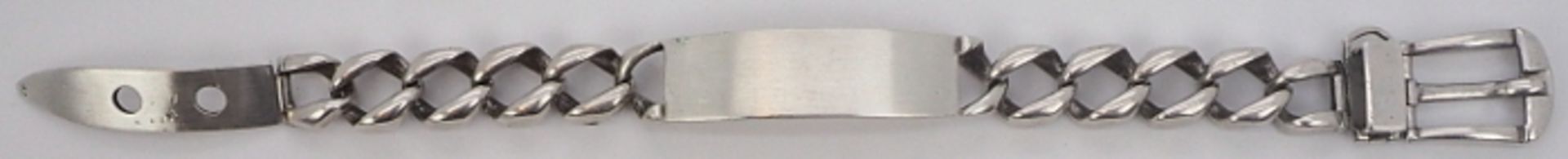 Herrenarmband Silber, mit Gravurplatte