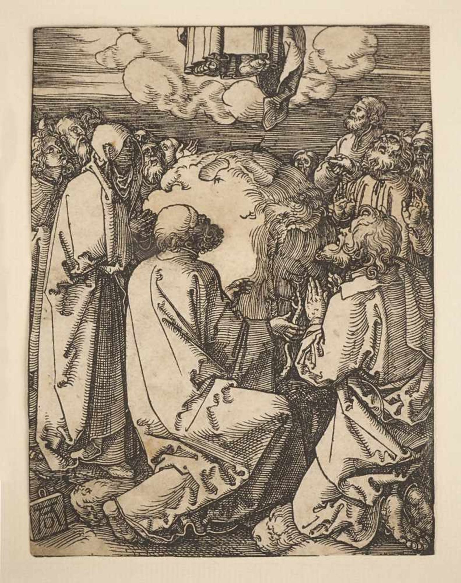 Holzschnitt "Himmelfahrt Christi"monogr. AD (wohl Albrecht Dürer 1471-1528) aus der kleinen