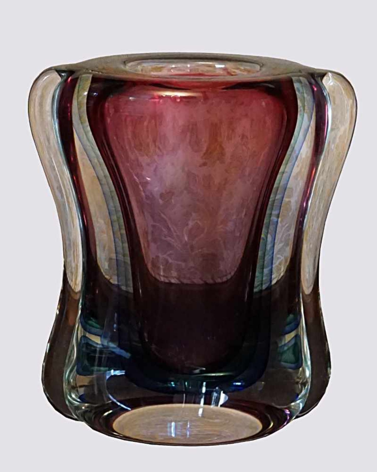 Vase, MURANOGlas, mehrfarbig, Höhe ca. 30cm, Asp.