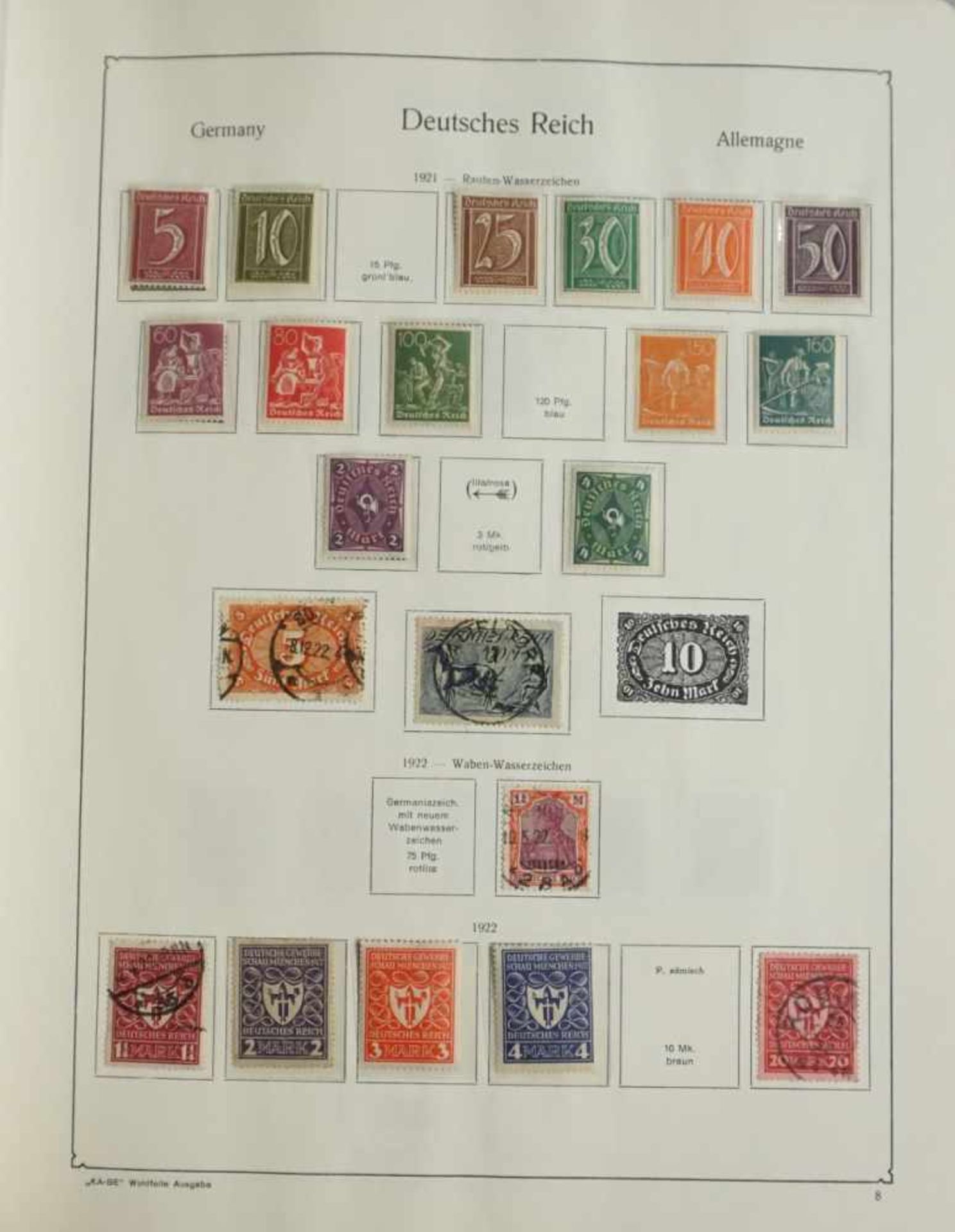 Briefmarkenalbum Deutsches Reich ab 1872 unvollständig Asp.