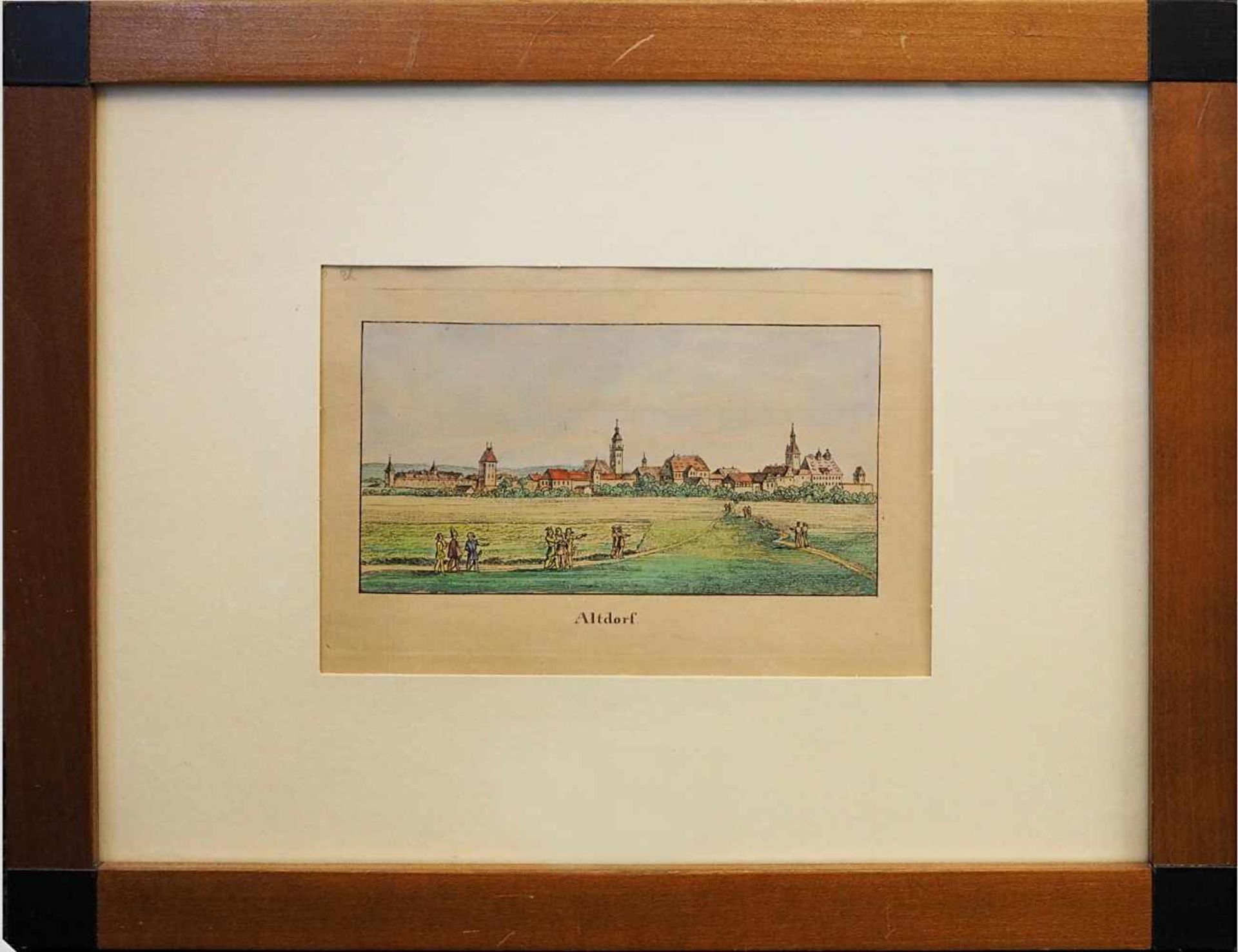 1 Grafik, wohl 19.Jh., "Ansicht von Altdorf"nachkol., 12x17cm, Papier gebräunt, RhG/ - Bild 2 aus 2